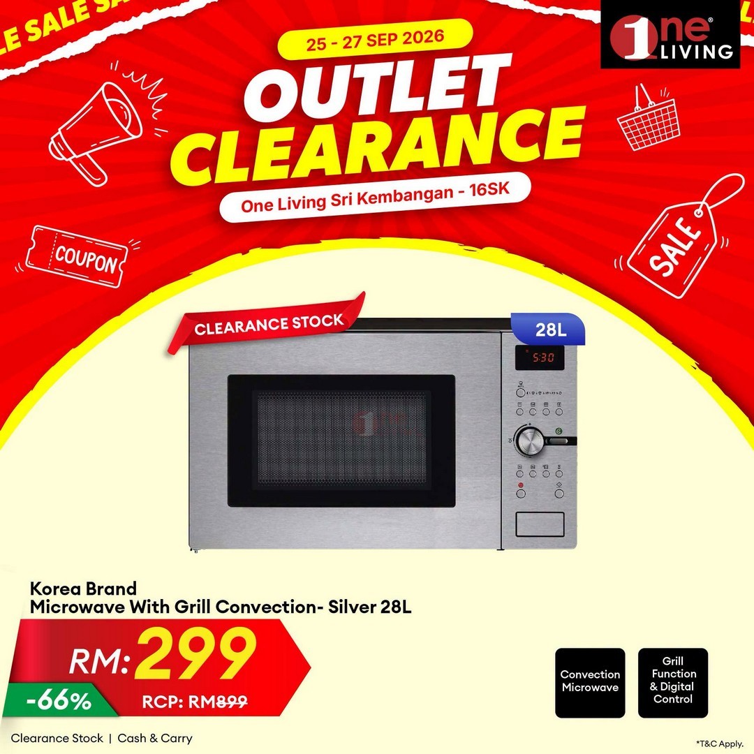 One-Living-Malaysia-Outlet-Clearance-Sale-on-Kitchen-Appliances-26 25–27 September 2026: One Living Malaysia: Outlet Clearance Sale on Kitchen Appliances & Fridges at Seri Kembangan, Selangor