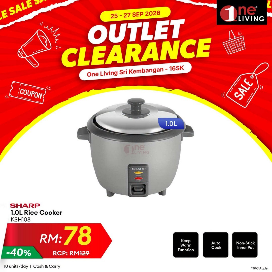 One-Living-Malaysia-Outlet-Clearance-Sale-on-Kitchen-Appliances-27 25–27 September 2026: One Living Malaysia: Outlet Clearance Sale on Kitchen Appliances & Fridges at Seri Kembangan, Selangor