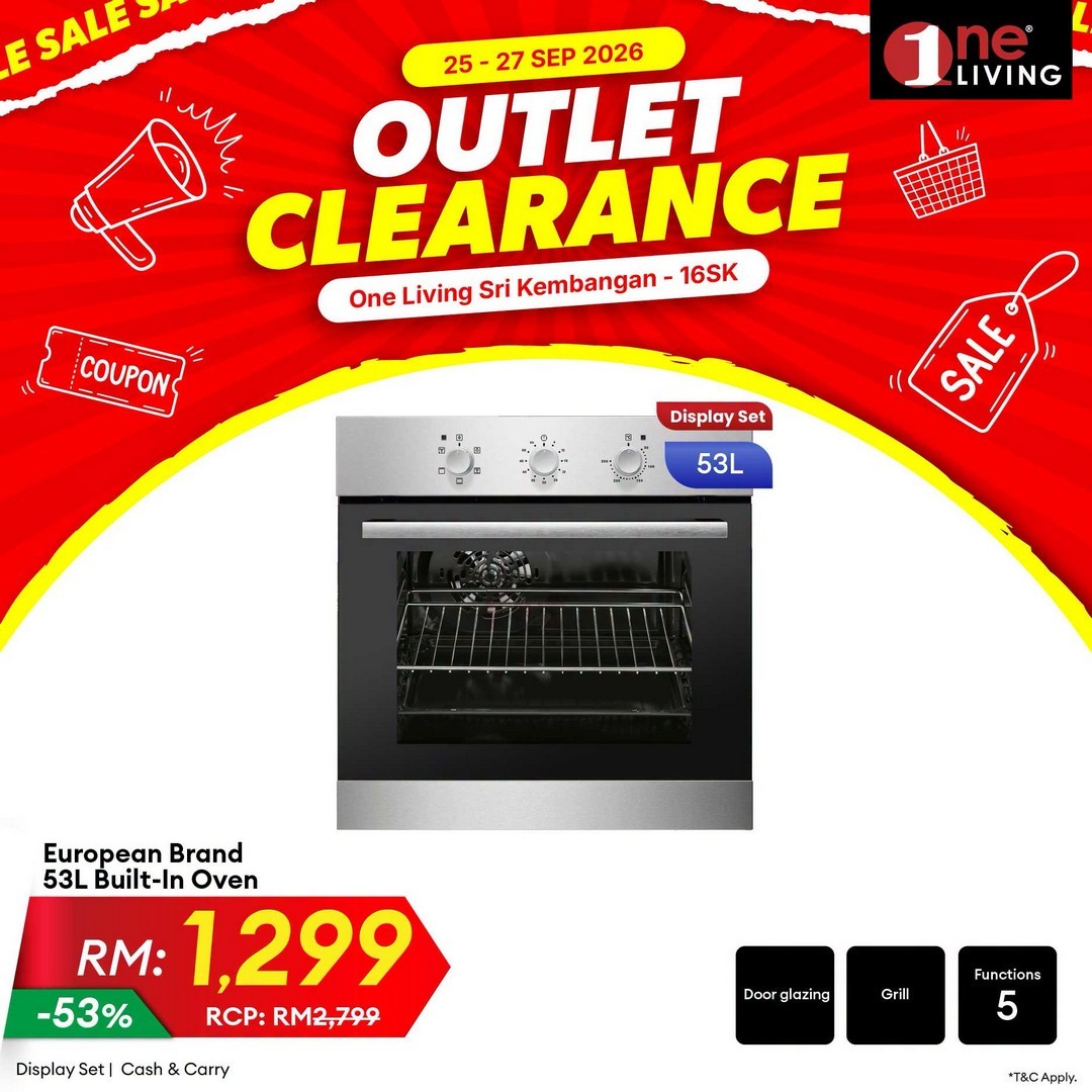 One-Living-Malaysia-Outlet-Clearance-Sale-on-Kitchen-Appliances-29 25–27 September 2026: One Living Malaysia: Outlet Clearance Sale on Kitchen Appliances & Fridges at Seri Kembangan, Selangor