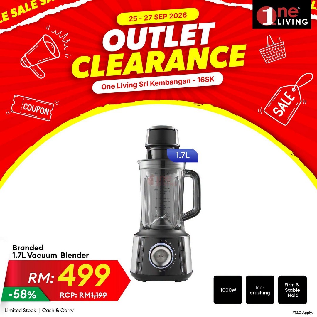 One-Living-Malaysia-Outlet-Clearance-Sale-on-Kitchen-Appliances-30 25–27 September 2026: One Living Malaysia: Outlet Clearance Sale on Kitchen Appliances & Fridges at Seri Kembangan, Selangor