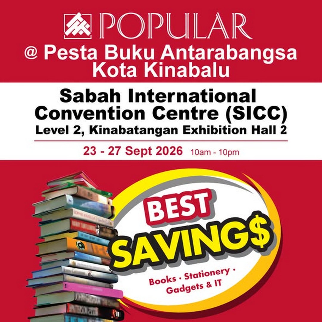 POPULAR-Book-Promotion-at-Pesta-Buku-Antarabangsa-Kota-Kinabalu-2026 23-27 September 2026: POPULAR: Book Promotion at Pesta Buku Antarabangsa Kota Kinabalu 2026, Sabah International Convention Centre with 20% Rebate and More