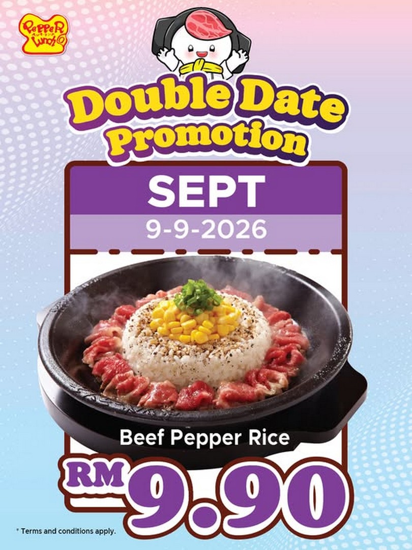 Pepper-Lunch-Malaysia-RM9.90-Beef-Pepper-Rice-9.9-Double-Date-Promotion 9 September 2026: Pepper Lunch Malaysia: RM9.90 Beef Pepper Rice 9.9 Double Date Promotion