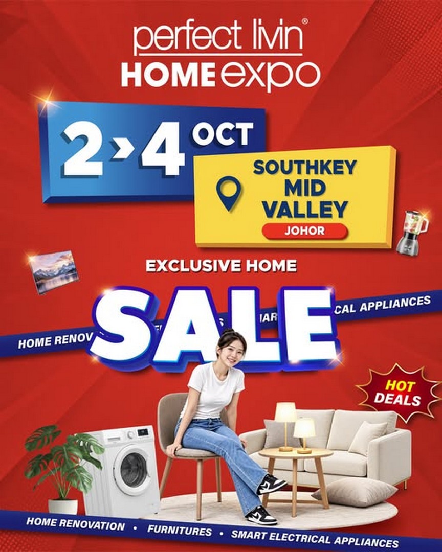 Perfect-Livin-Home-Expo-JB-Promotion-at-Mid-Valley-Southkey 2-4 October 2026: Perfect Livin Home Expo JB Promotion at Mid Valley Southkey – Up to 80% OFF, RM500 Cash Rebates, Free Starbucks & More
