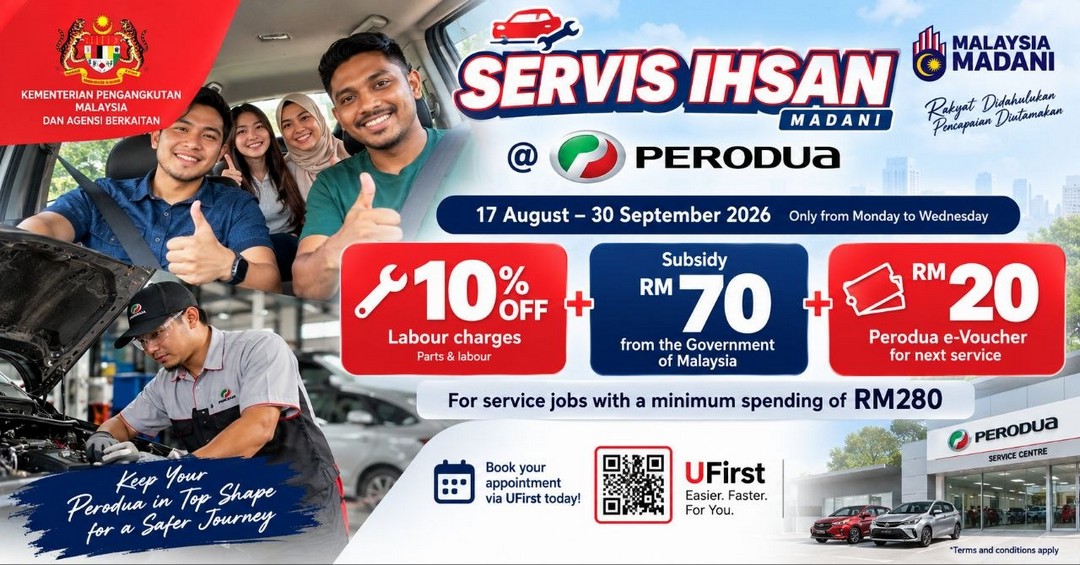 Perodua-Servis-Ihsan-Madani-Promotion-with-10-OFF 17 August-30 September 2026: Perodua Servis Ihsan Madani: Promotion with 10% OFF Labour, RM70 Government Subsidy & RM20 e-Voucher