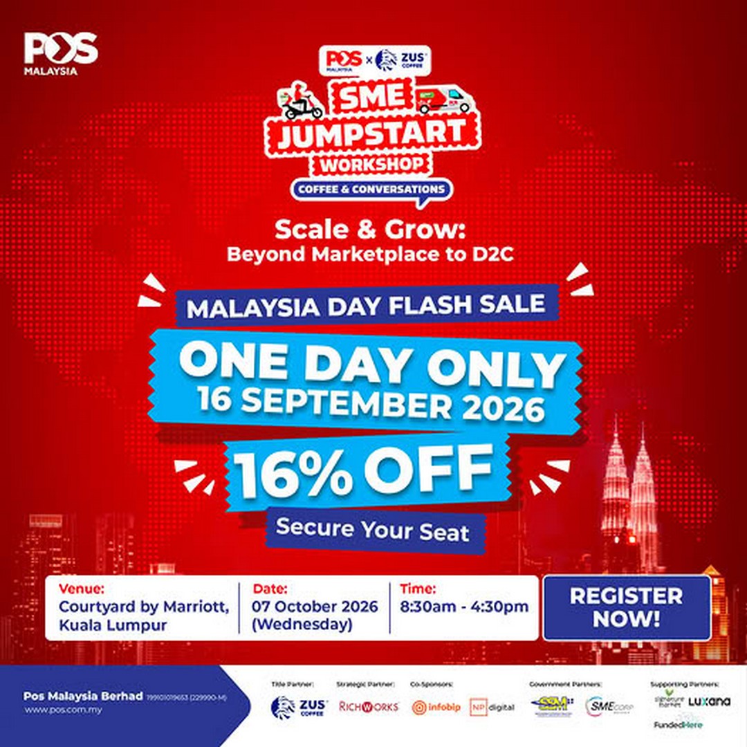 Pos-Malaysia-Berhad-SME-Jumpstart-Workshop-2026-16-Off 16 September 2026: Pos Malaysia Berhad: SME Jumpstart Workshop 2026 16% Off Malaysia Day Flash Sale at Courtyard by Marriott Kuala Lumpur