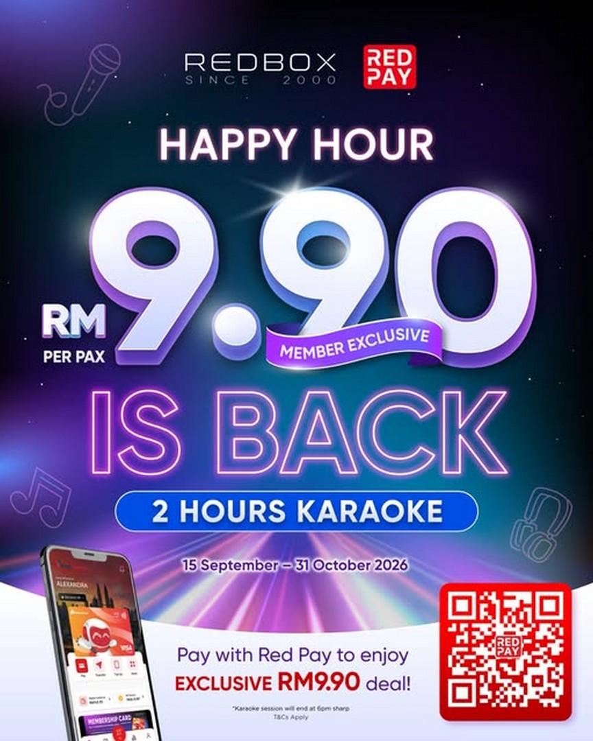 Red-Box-Karaoke-Malaysia-RM9.90-2-Hour-Karaoke-Promotion 15 September-31 October 2026: Red Box Karaoke Malaysia, RM9.90 2-Hour Karaoke Promotion for Red Pay Members, Happy Hour Deal