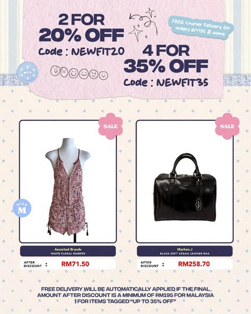 Refash-Malaysia-Promotion-–-Get-20-OFF-2-Items-3 3 September 2026 onwards: Refash Malaysia: Promotion – Get 20% OFF 2 Items or 35% OFF 4 Items on Preloved Fashion + Free Delivery