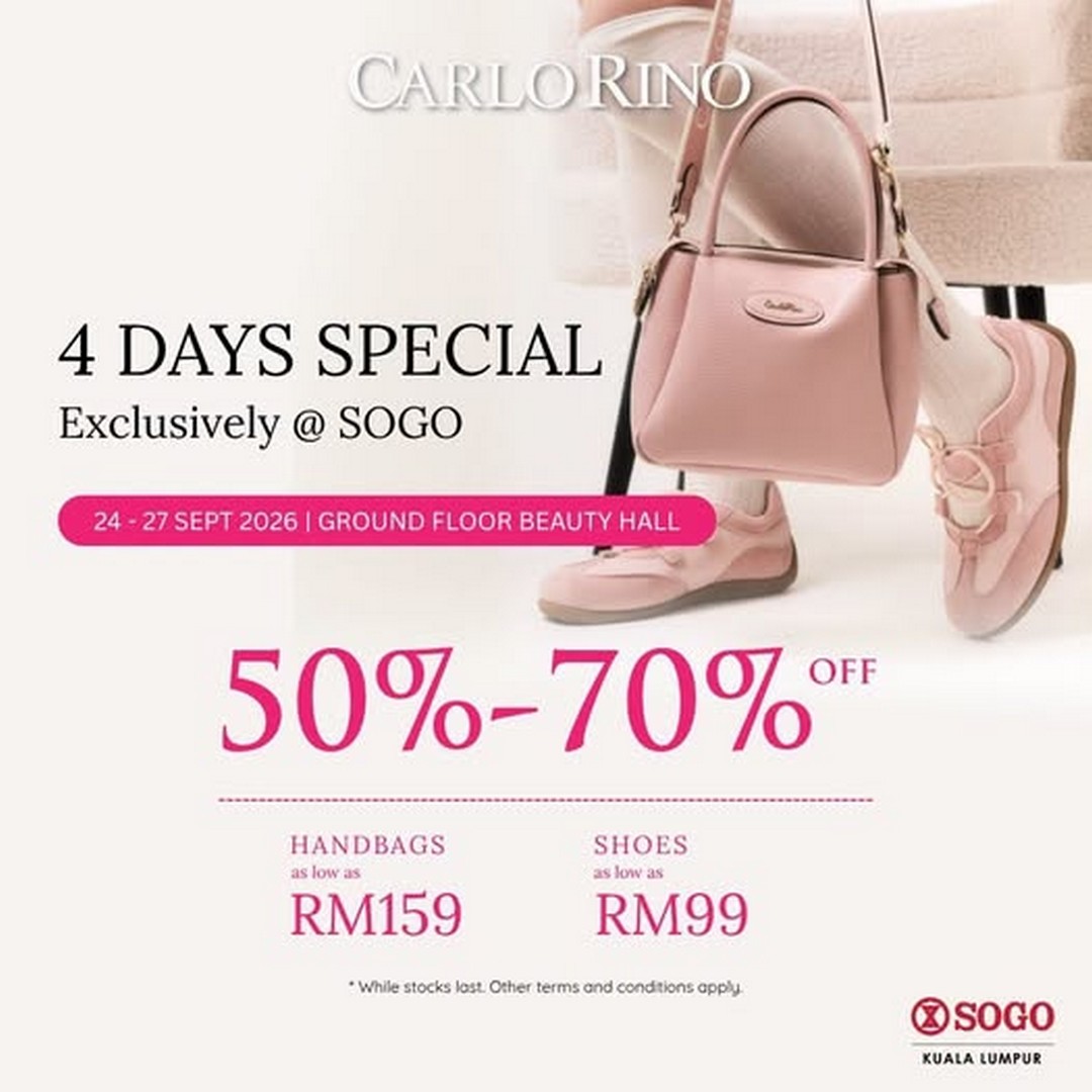 SOGO-Malaysia-–-Carlo-Rino-4-Days-Special-Sale-50-70-Off 24-27 September 2026: SOGO Malaysia – Carlo Rino 4 Days Special Sale, 50%-70% Off Selected Items at SOGO KL