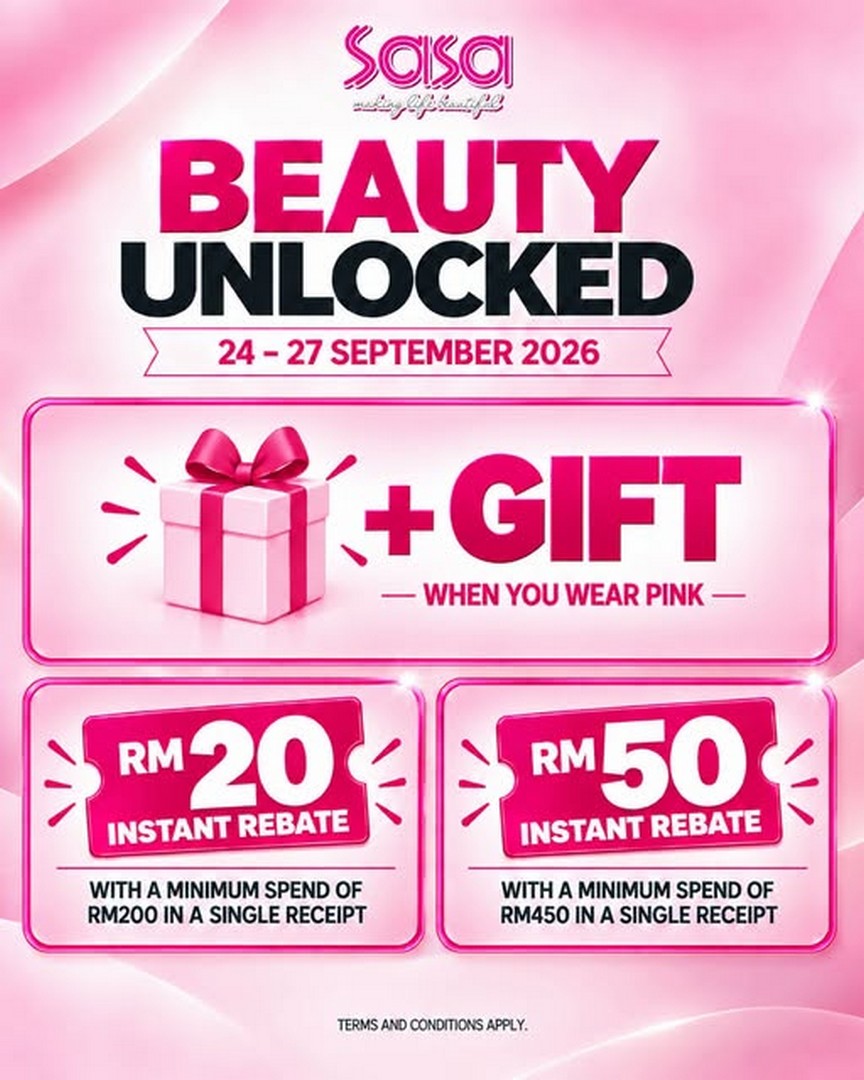 Sa-Sa-Malaysia-Beauty-Unlocked-Promotion-with-RM20-RM50-Instant 24-27 September 2026: Sa Sa Malaysia: Beauty Unlocked Promotion with RM20 & RM50 Instant Rebates at Sa Sa Stores and Online