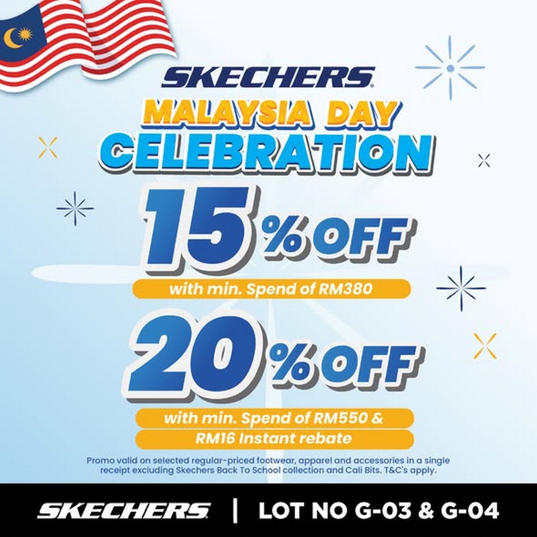Skechers-Malaysia-Day-Promotion-with-15-OFF 15-20 September 2026: Skechers: Malaysia Day Promotion with 15% OFF from RM380 Spend at Design Village Penang