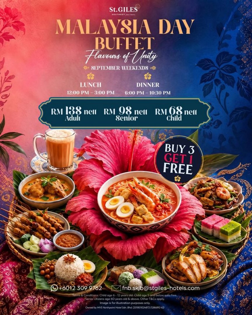 St.-Giles-Southkey-Johor-Bahru-Malaysia-Day-Flavours 7 September 2026 onwards: St. Giles Southkey Johor Bahru: Malaysia Day Flavours of Unity Buffet Promotion with Buy 3 Get 1 Free