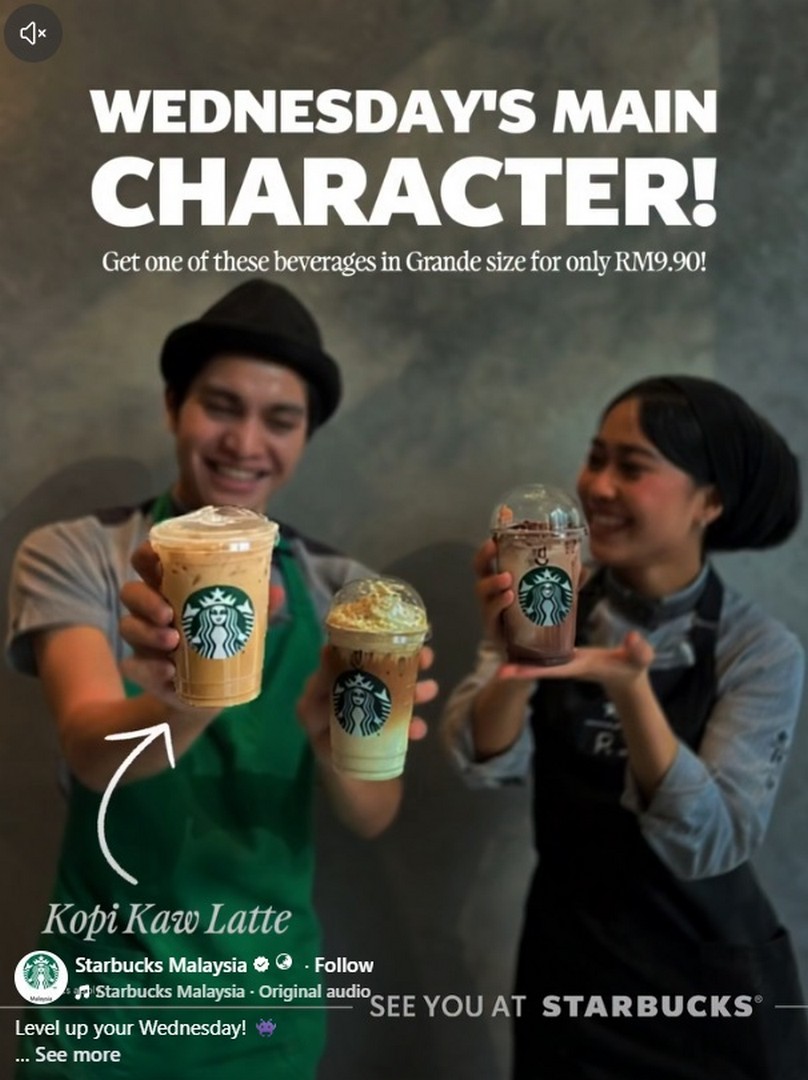 Starbucks-Malaysia-RM9.90-Wednesday-Promotion 23 September 2026: Starbucks Malaysia: RM9.90 Wednesday Promotion on Selected Drinks at Participating Starbucks Stores