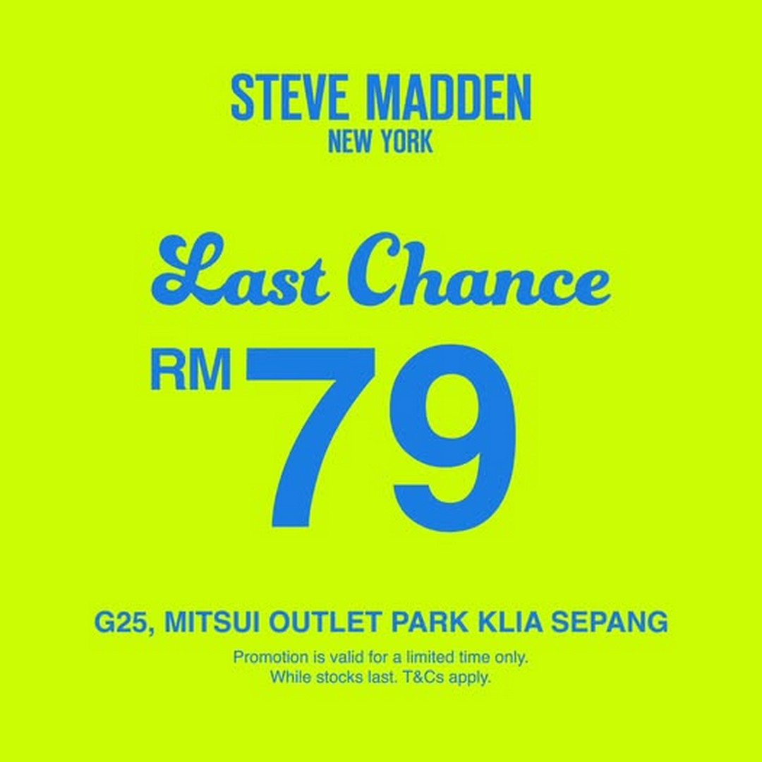 Steve-Madden-September-Special-Promotion-–-Last-Chance-RM79 17–20 September 2026: Steve Madden September Special Promotion – Last Chance RM79 at Mitsui Outlet Park KLIA Sepang