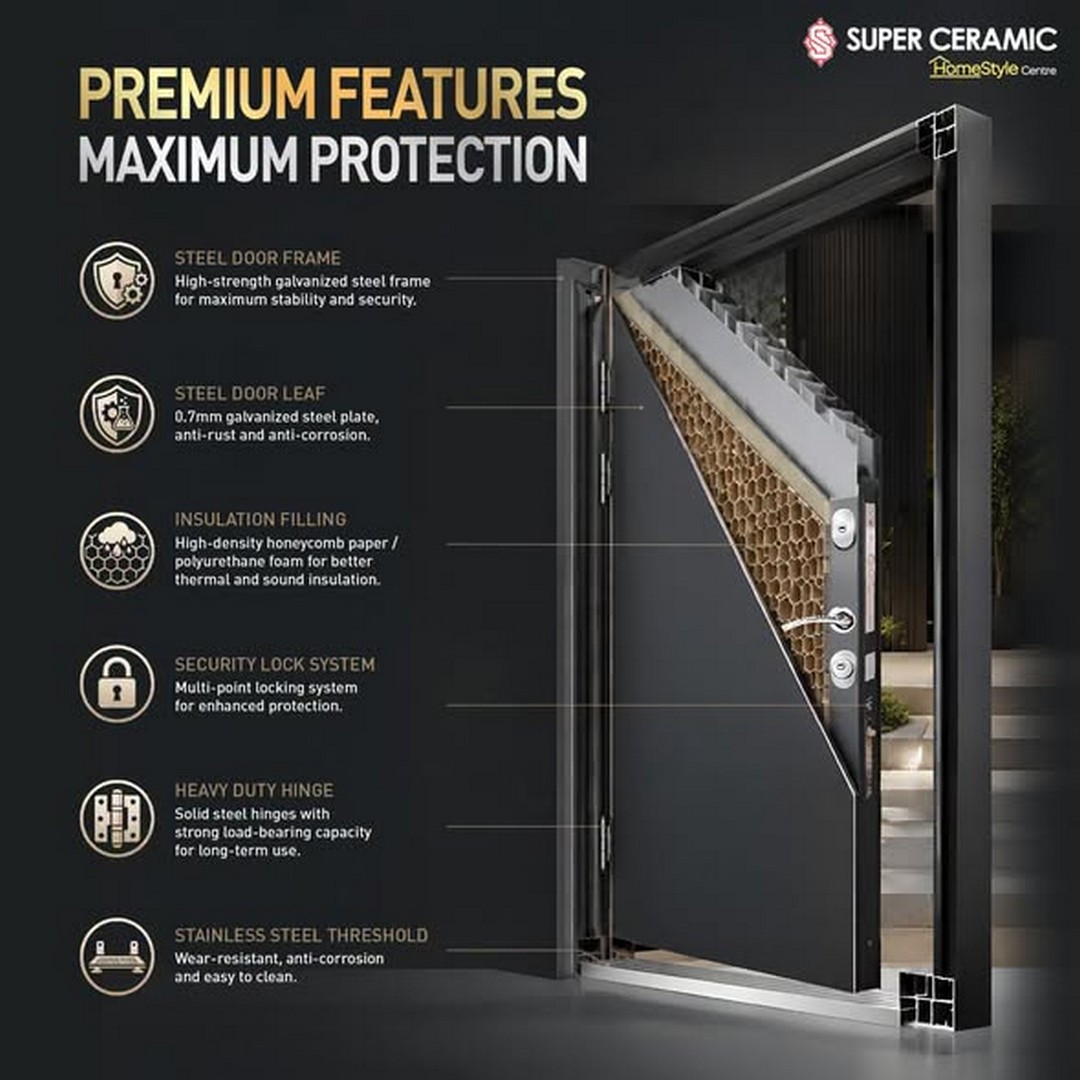 Super-Ceramic-Tiles-Steel-Entrance-Door-Promotion-from-RM980-1 5 September 2026 onwards: Super Ceramic Tiles: Steel Entrance Door Promotion from RM980 at Super Ceramic HomeStyle Centre Bukit Puchong