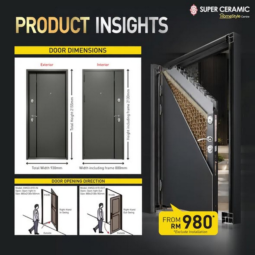 Super-Ceramic-Tiles-Steel-Entrance-Door-Promotion-from-RM980-3 5 September 2026 onwards: Super Ceramic Tiles: Steel Entrance Door Promotion from RM980 at Super Ceramic HomeStyle Centre Bukit Puchong