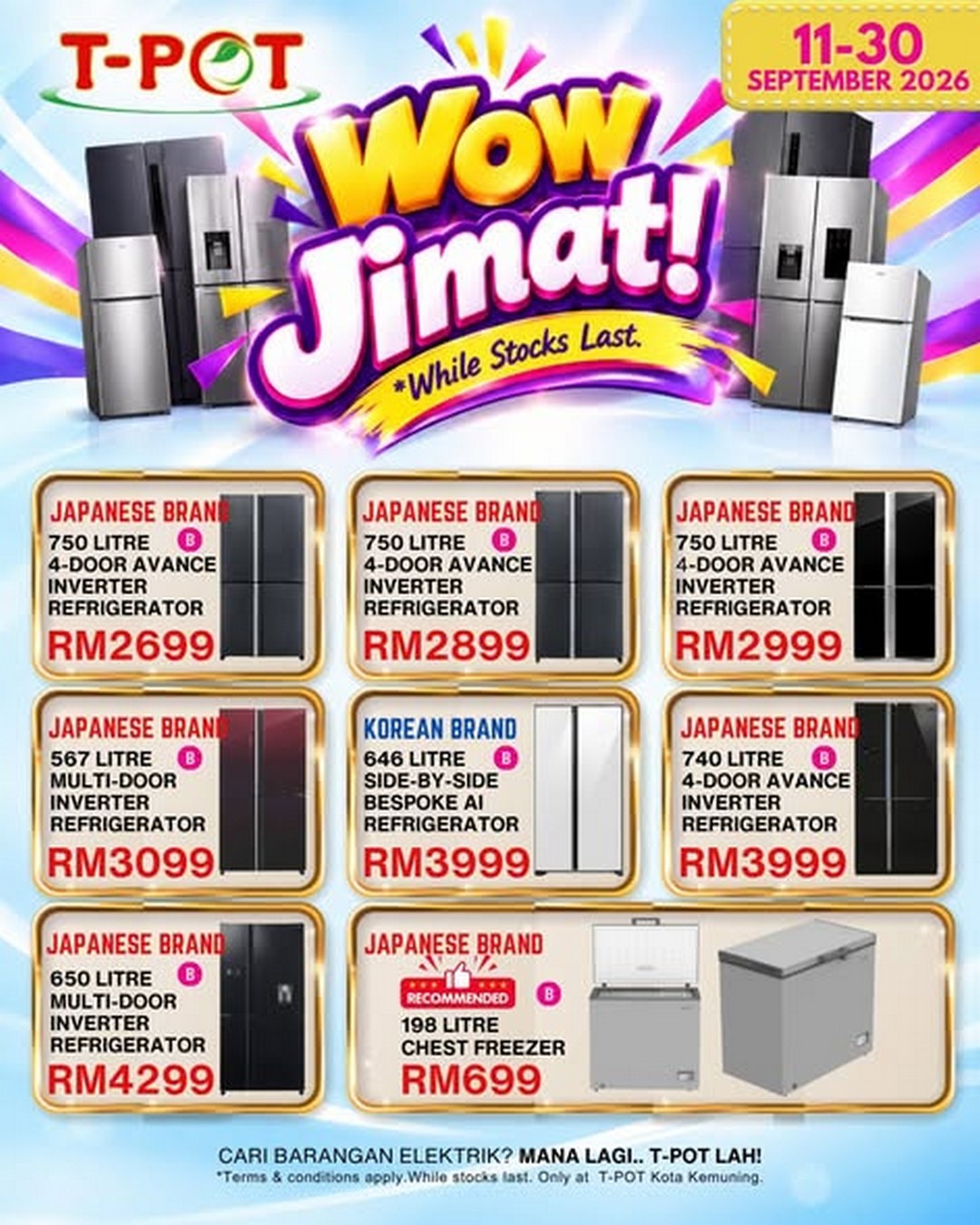 T-POT-Malaysia-Refrigerator-Clearance-Sale-at-T-POT-Kota-Kemuning-3 11-30 September 2026: T-POT Malaysia: Refrigerator Clearance Sale at T-POT Kota Kemuning, Level 1, 10AM-8PM