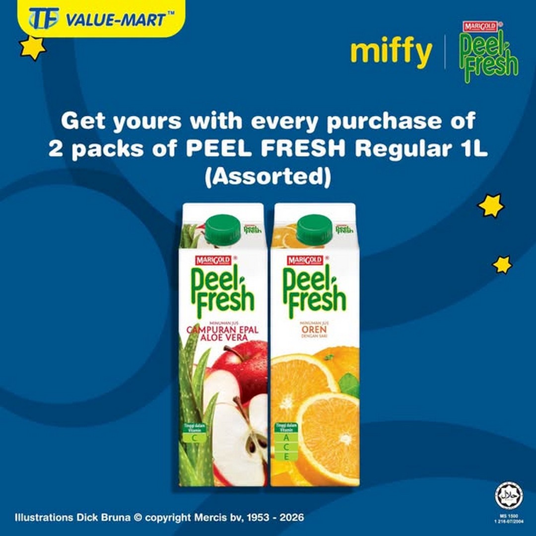 TF-Value-Mart-Malaysia-Marigold-Peel-Fresh-Free-Limited-Edition-3 15 September-15 October 2026: TF Value-Mart Malaysia: Marigold Peel Fresh Free Limited Edition Miffy Foldable Tote Bag Promotion, Collect 4 Designs
