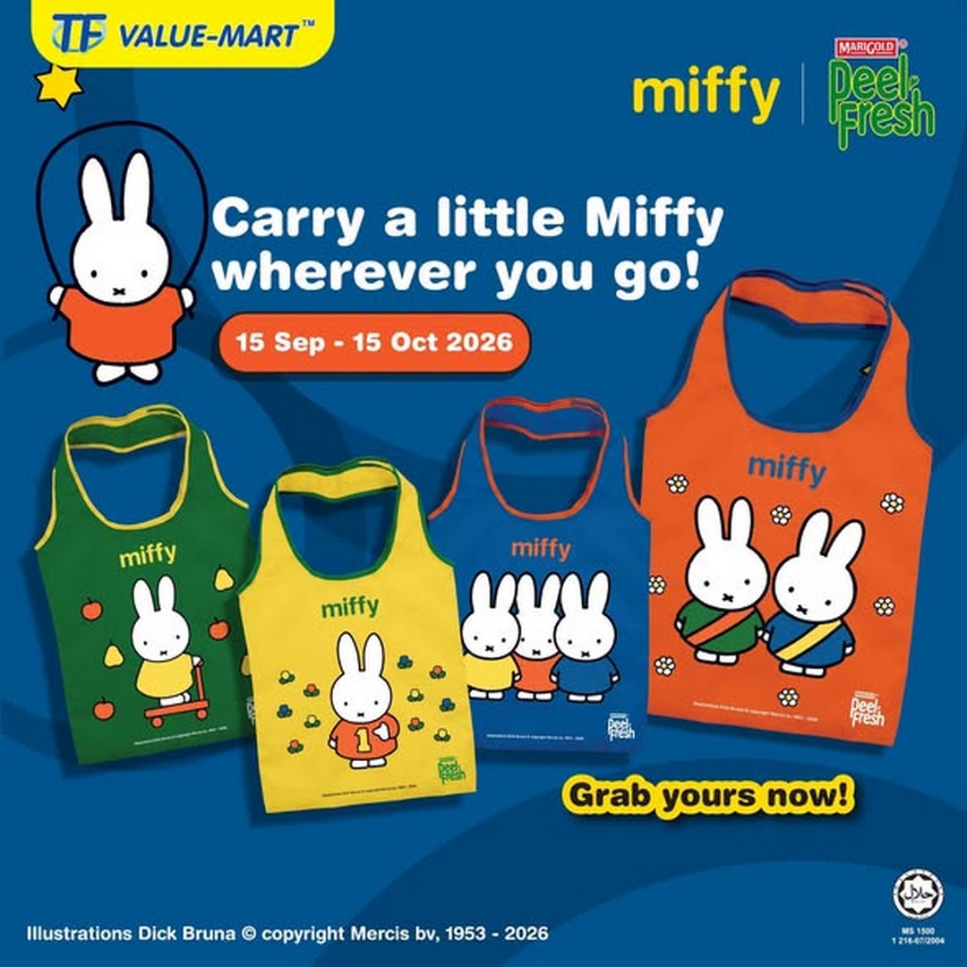 TF-Value-Mart-Malaysia-Marigold-Peel-Fresh-Free-Limited-Edition-4 15 September-15 October 2026: TF Value-Mart Malaysia: Marigold Peel Fresh Free Limited Edition Miffy Foldable Tote Bag Promotion, Collect 4 Designs