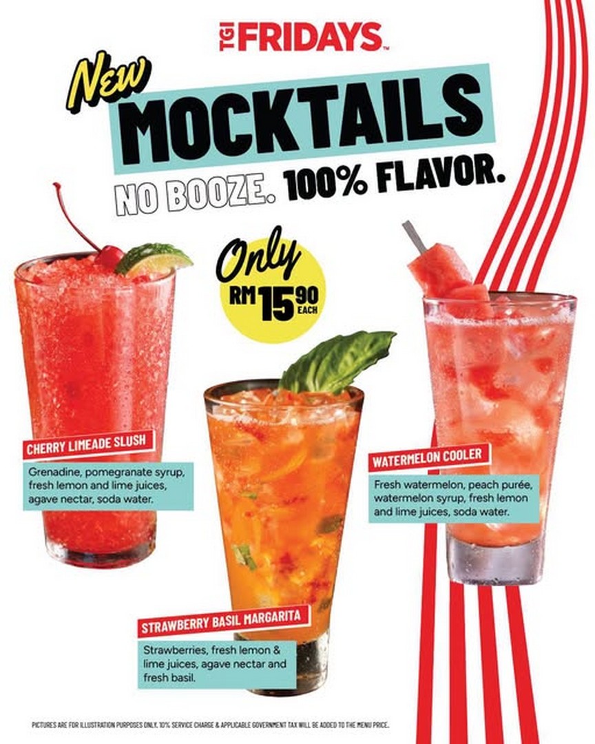 TGI-Fridays-Malaysia-New-Mocktails-Promotion-Featuring-Cherry 30 September 2026 onwards: TGI Fridays Malaysia: New Mocktails Promotion Featuring Cherry Limeade Slush, Strawberry Basil Margarita and Watermelon Cooler