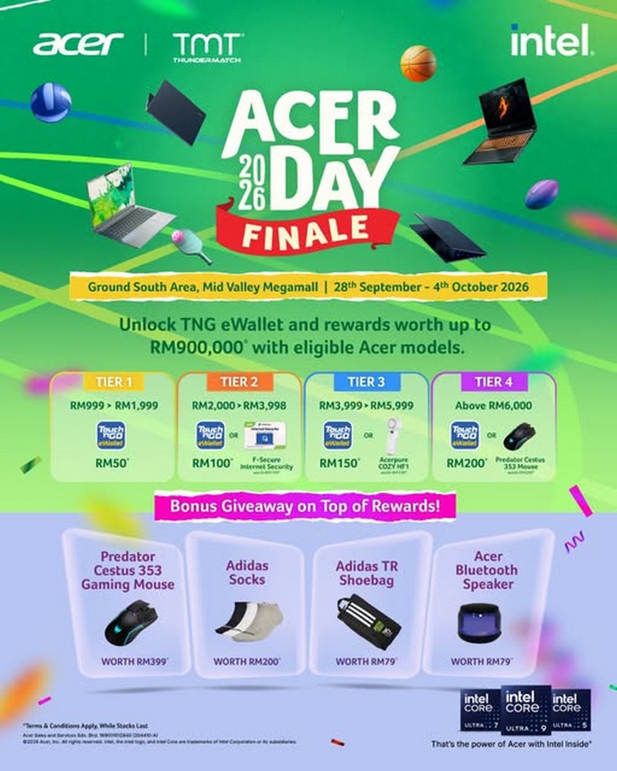 TMT-Acer-Day-Finale-2026-Promotion-Acer-Laptop-Roadshow 28 September-4 October 2026: TMT Acer Day Finale 2026 Promotion: Acer Laptop Roadshow at Mid Valley Megamall with TNG eWallet Rewards and Bonus Giveaways