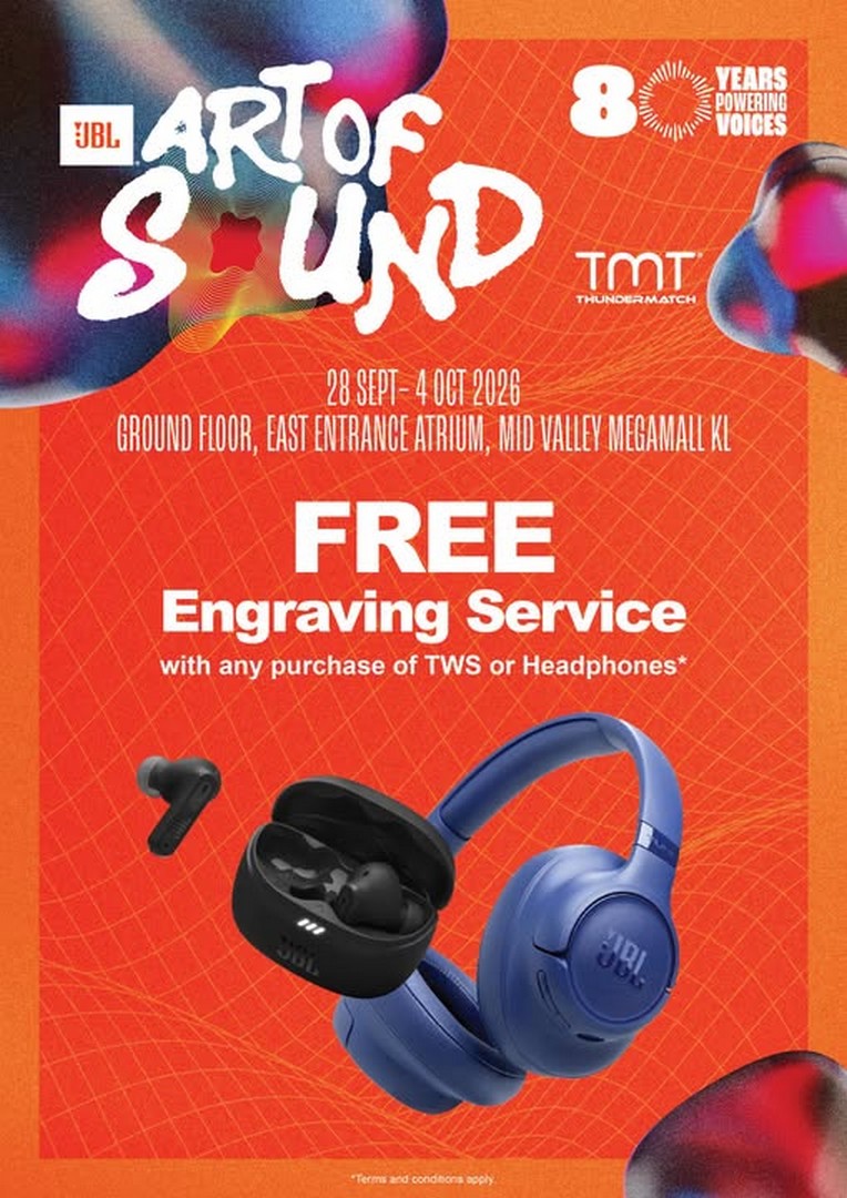 TMT-Malaysia-JBL-Art-of-Sound-Roadshow-Promotion 28 September-4 October 2026: TMT Malaysia: JBL Art of Sound Roadshow Promotion with Free Engraving at Mid Valley Megamall