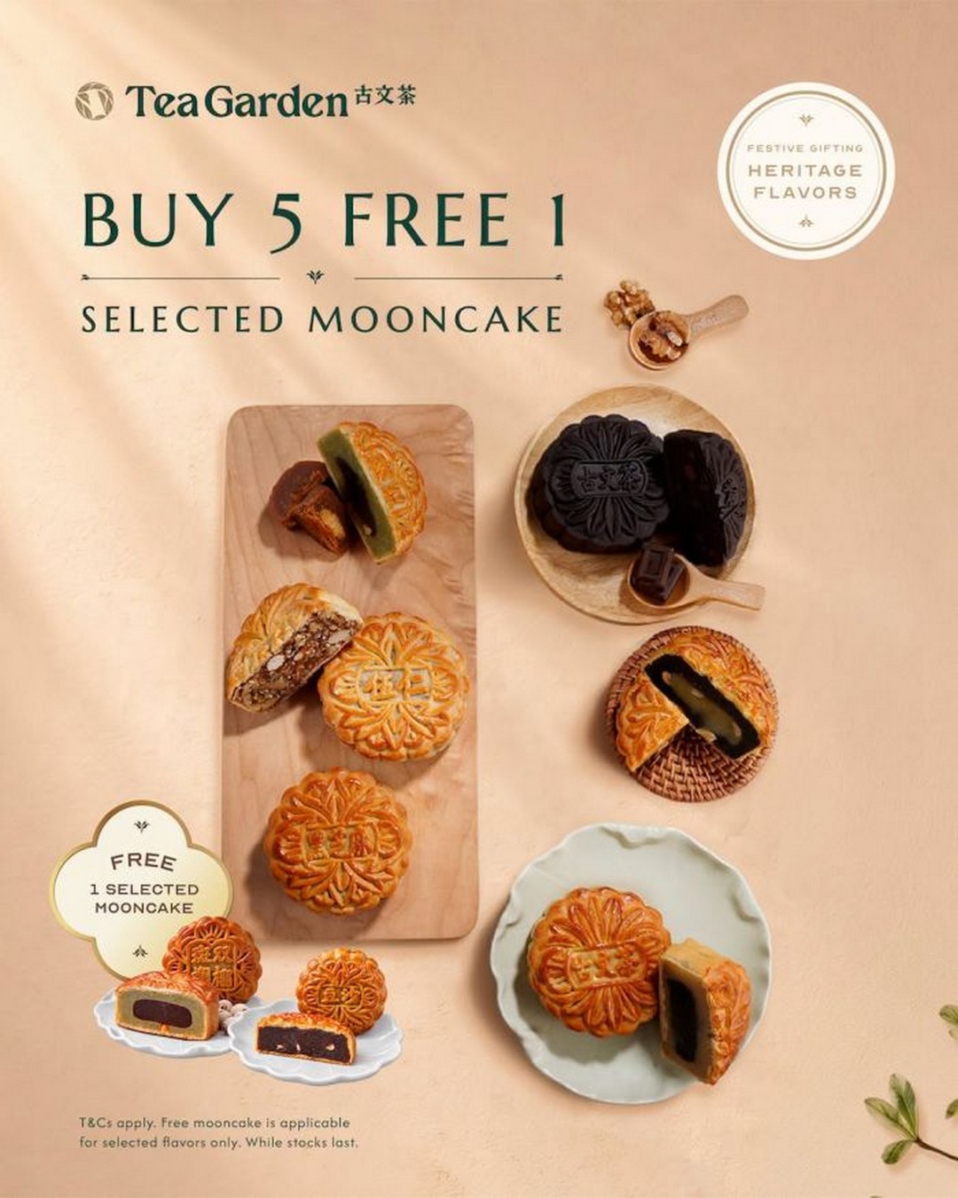 Tea-Garden-Mooncake-Promotion-–-Buy-5-Free-1-Free-RM15.90 19 September 2026 onwards: Tea Garden Mooncake Promotion – Buy 5 Free 1 + Free RM15.90 Ceramic Plate