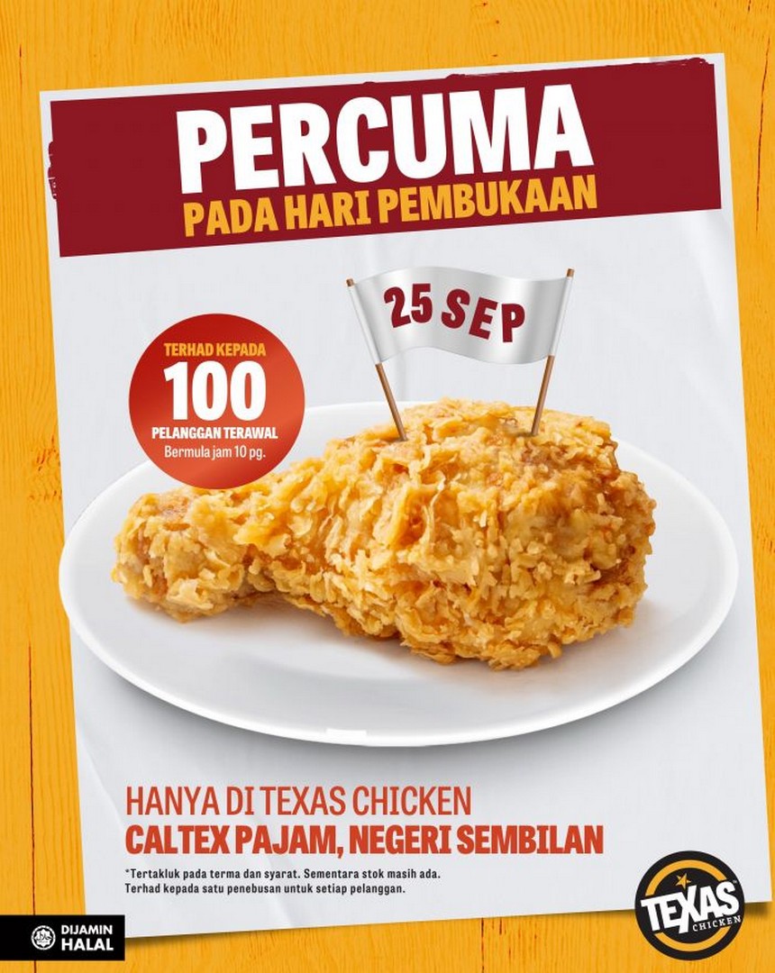 Texas-Chicken-Caltex-Pajam-Grand-Opening-Promotion-1 25 September 2026: Texas Chicken Caltex Pajam Grand Opening Promotion - Free Chicken and Cooler Bag Giveaway
