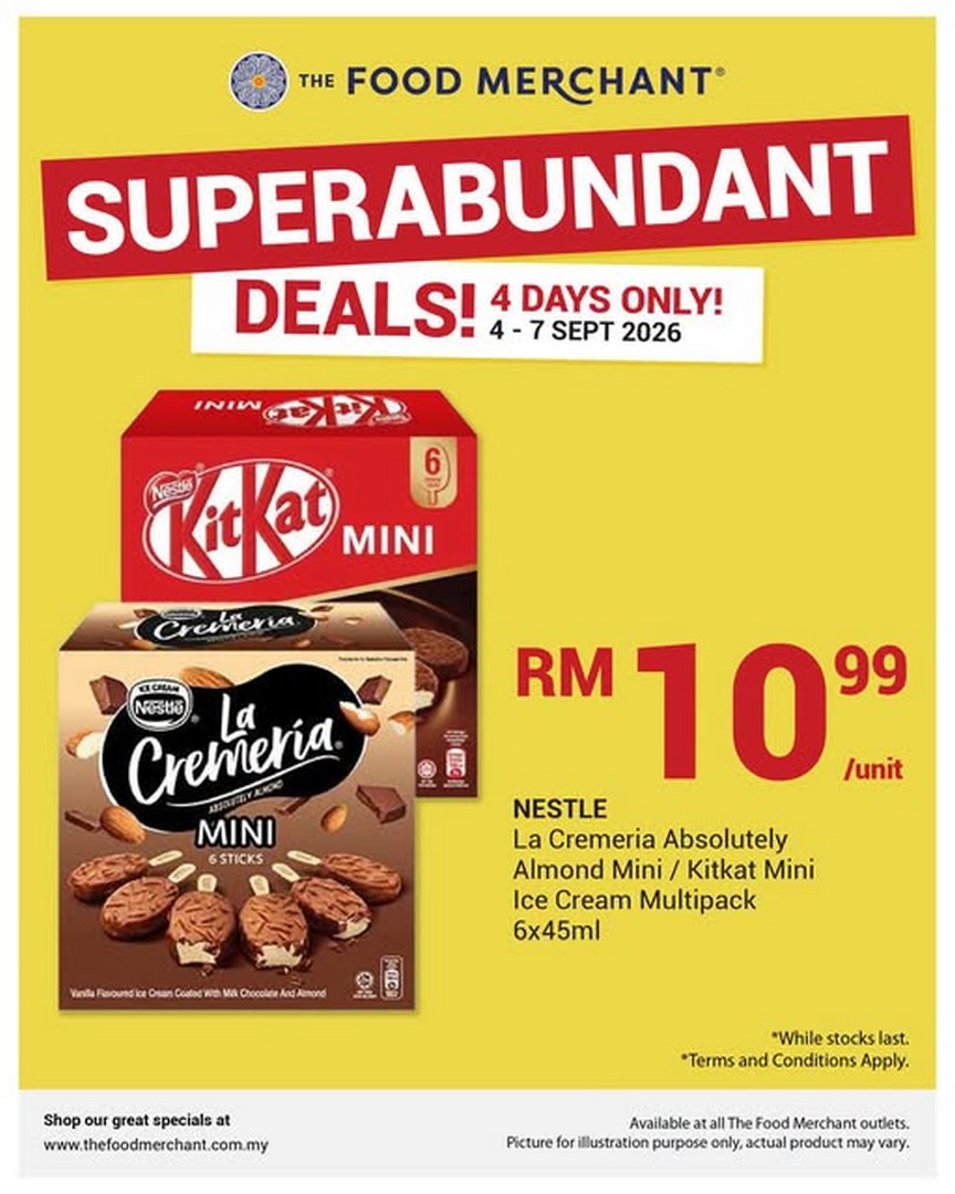The-Food-Merchant-Superabundant-Deals 4-7 September 2026: The Food Merchant: Superabundant Deals on Nestle La Cremeria Absolutely Almond & KitKat Mini Ice Cream Multipacks Promotion