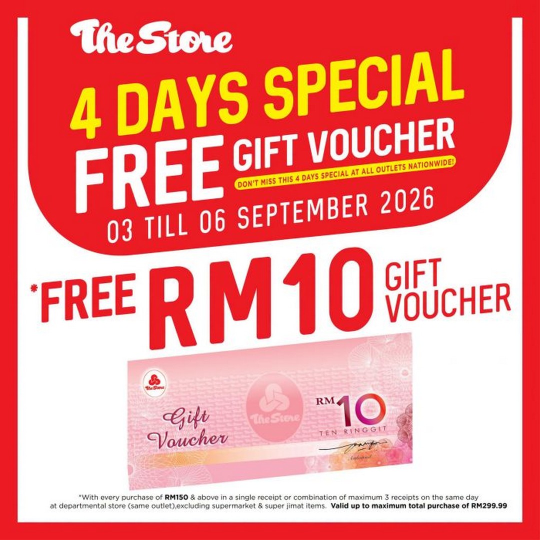The-Store-Free-Voucher-Promotion-3 3-6 September 2026: The Store Free Voucher Promotion: Get Up to RM50 Free Gift Voucher