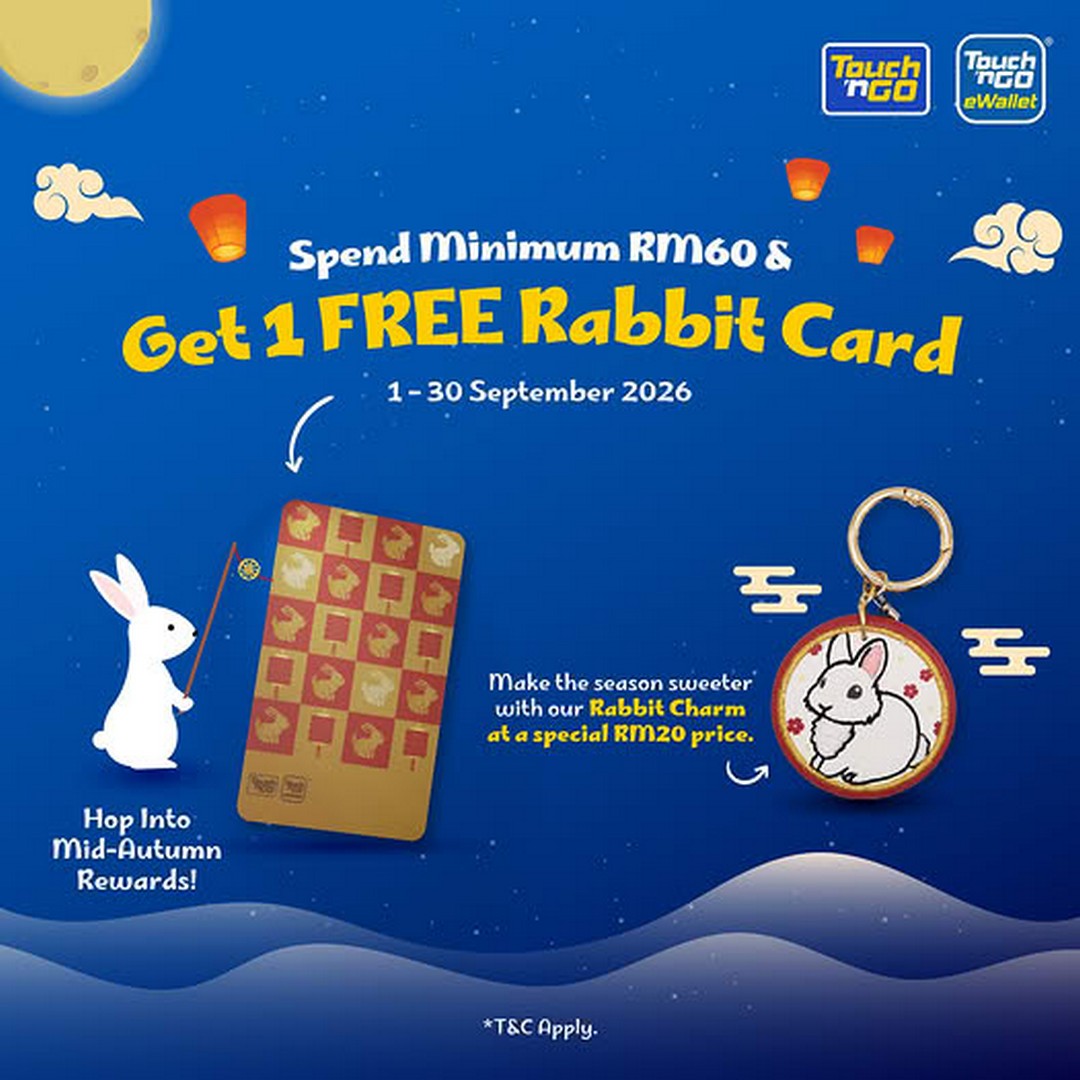 Touch-n-Go-Malaysia-Promotion-–-Spend-RM60-and-Get-a-FREE-Rabbit-Card 1-30 September 2026: Touch 'n Go Malaysia: Promotion – Spend RM60 and Get a FREE Rabbit Card + RM20 Rabbit Charm, Shop Online