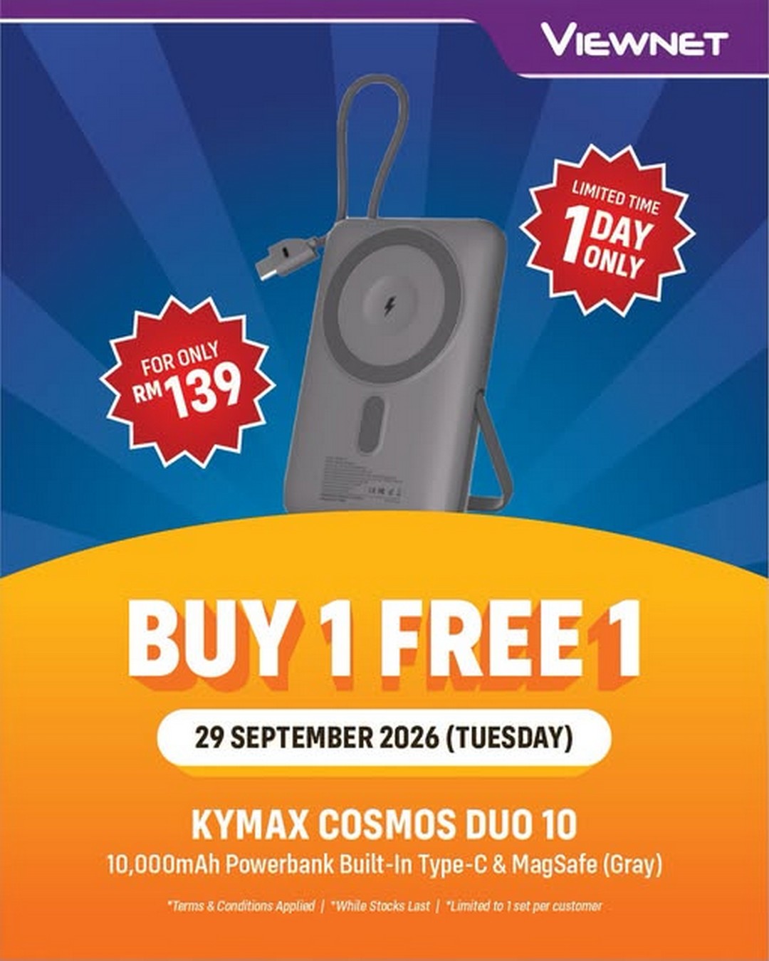 Viewnet-Computer-System-KYMAX-COSMOS-DUO-10-Buy-1-Free-1-Promotion 29 September 2026: Viewnet Computer System: KYMAX COSMOS DUO 10 Buy 1 Free 1 Promotion at Plaza Low Yat, Kuala Lumpur
