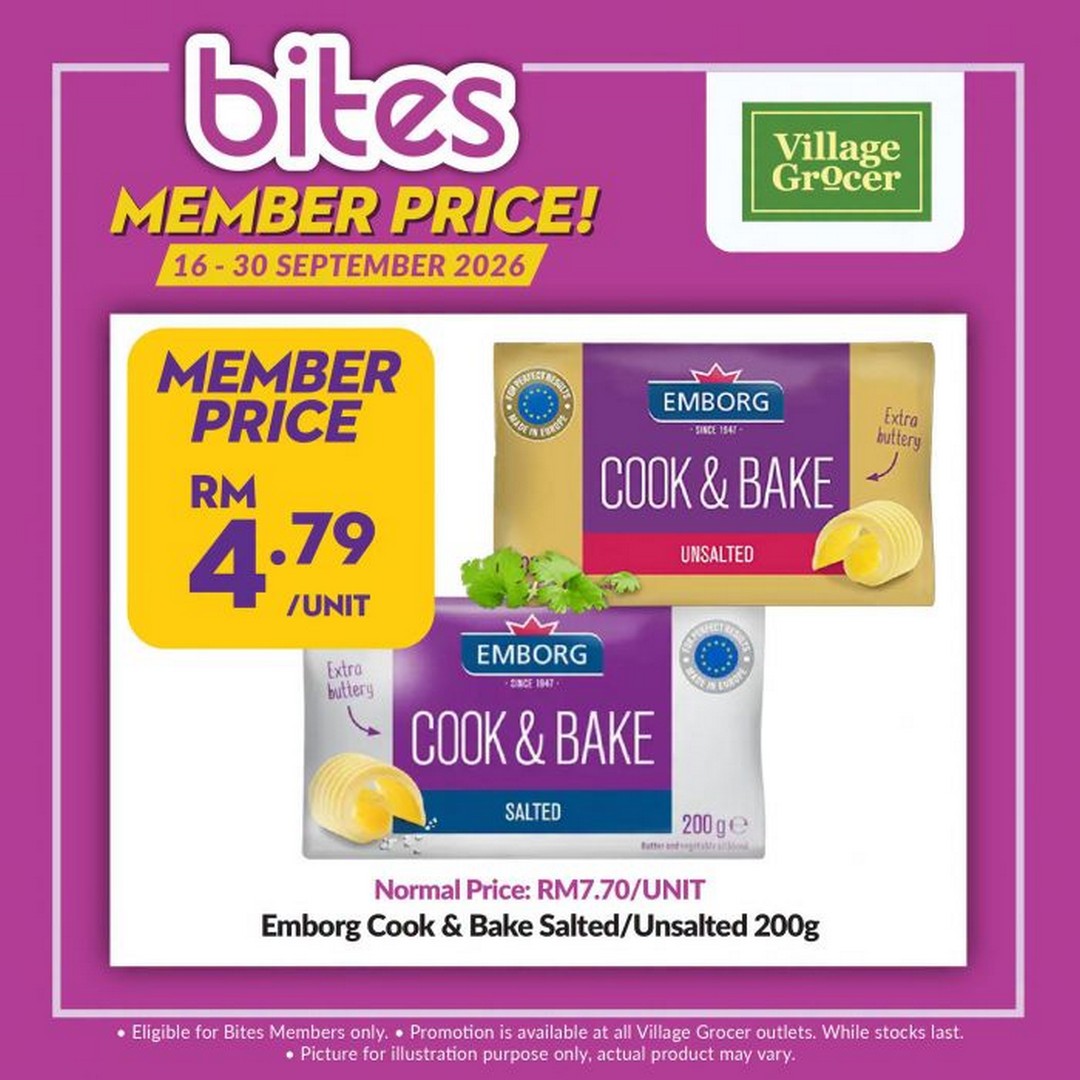 Village-Grocer-Bites-Member-Promotion-–-Member-Prices-2 16–30 September 2026: Village Grocer Bites Member Promotion – Member Prices From RM4.79 & Buy 2 Free 1