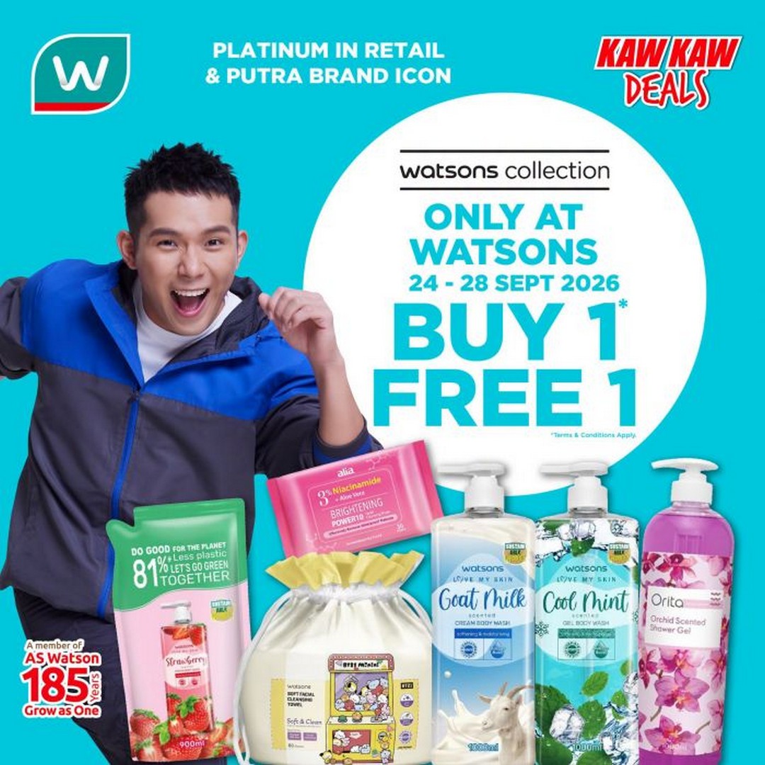 Watsons-Buy-1-Free-1-Promotion-Kaw-Kaw-Deals-on-Beauty 24 - 28 September 2026: Watsons Buy 1 Free 1 Promotion Kaw Kaw Deals on Beauty and Personal Care Essentials