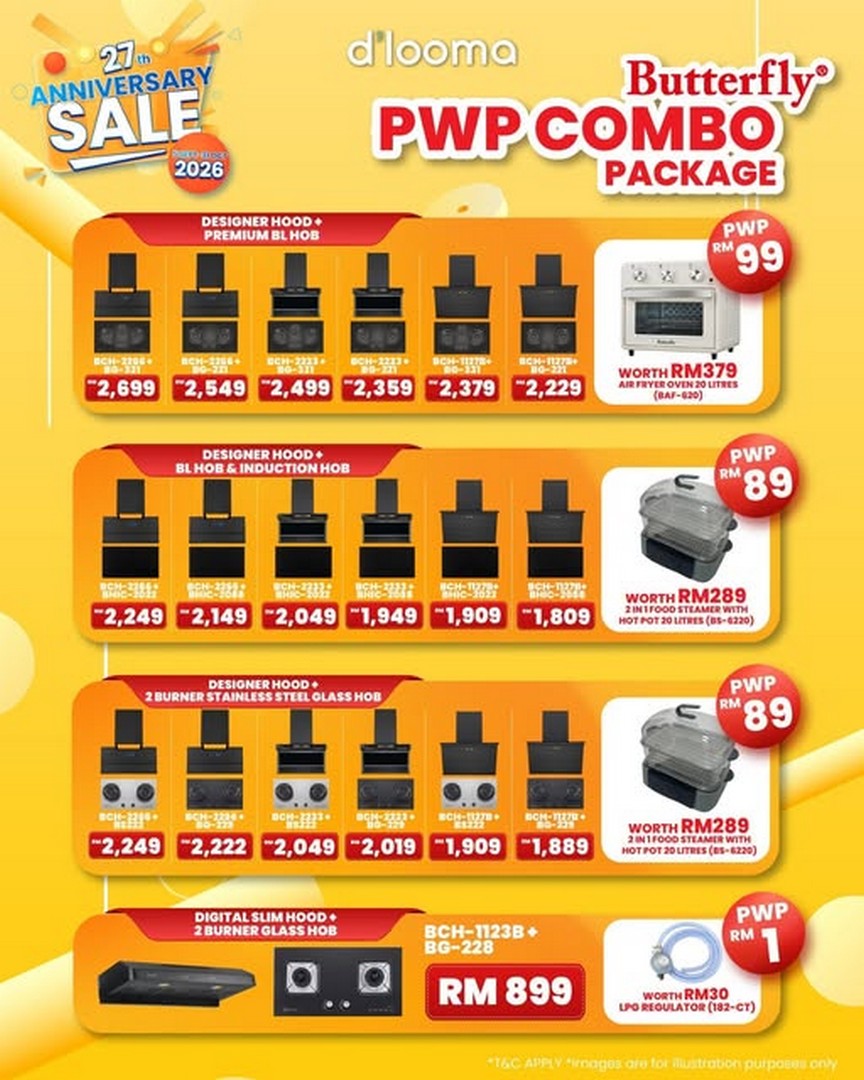dlooma-Butterfly-Hood-Hob-Combo-Promotion 5 September-31 October 2026: d'looma: Butterfly Hood & Hob Combo Promotion from RM899 with Exclusive PWP Deals