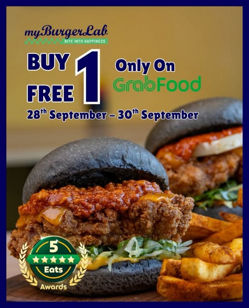 myBurgerLab-Buy-1-Free-1-Promotion-on-GrabFood 28-30 September 2026: myBurgerLab: Buy 1 Free 1 Promotion on GrabFood, Enjoy Two Burgers for the Price of One