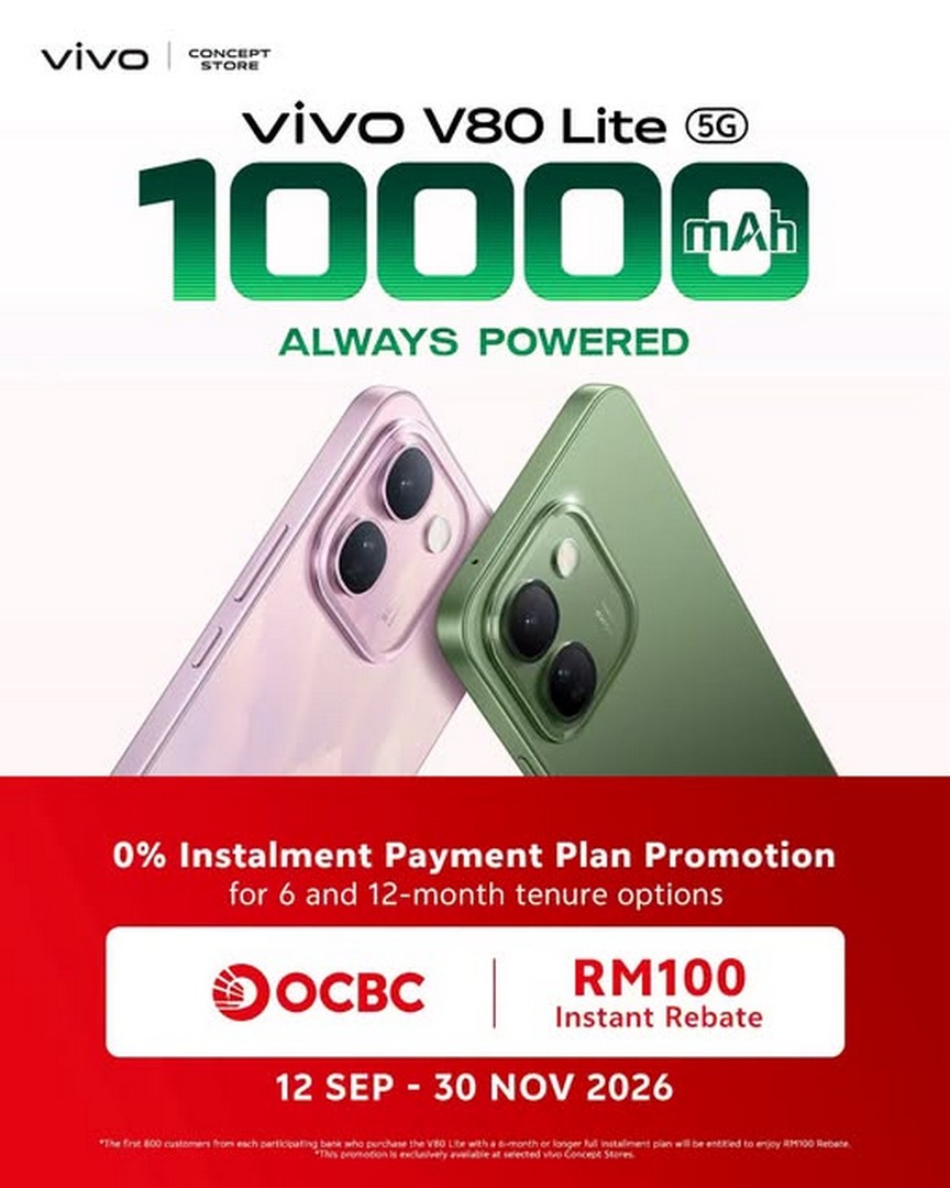 vivo-V80-Lite-RM100-Instant-Rebate-Promotion-with-OCBC-0 Now till 30 November 2026: vivo: V80 Lite RM100 Instant Rebate Promotion with OCBC 0% Instalment Plans at Selected vivo Concept Stores