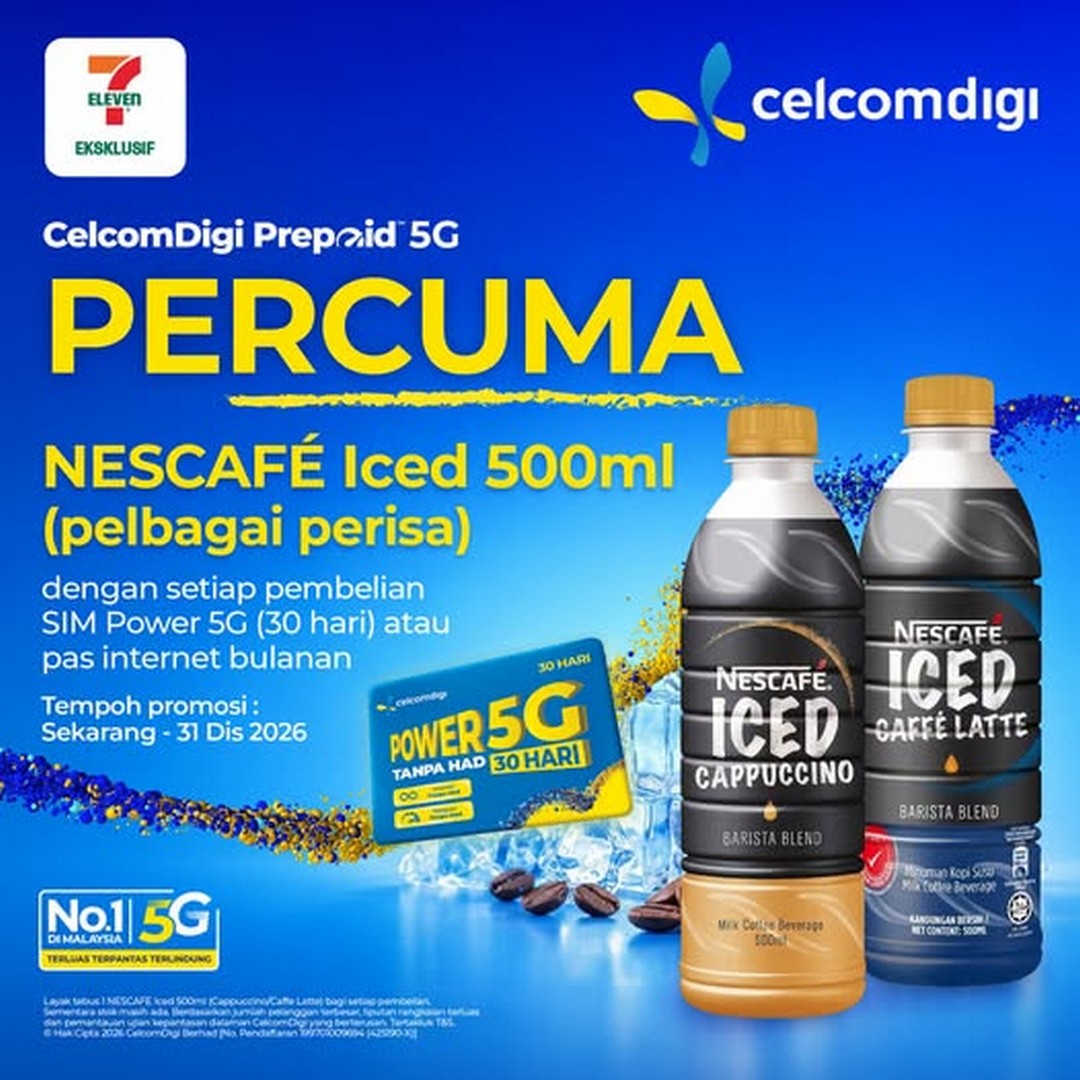 7-Eleven-Malaysia-FREE-NESCAFE-Iced-Coffee-500ml Now till 31 December 2026: 7-Eleven Malaysia FREE NESCAFÉ Iced Coffee 500ml with SIM Power 5G or Digi Pas Internet Monthly Purchase