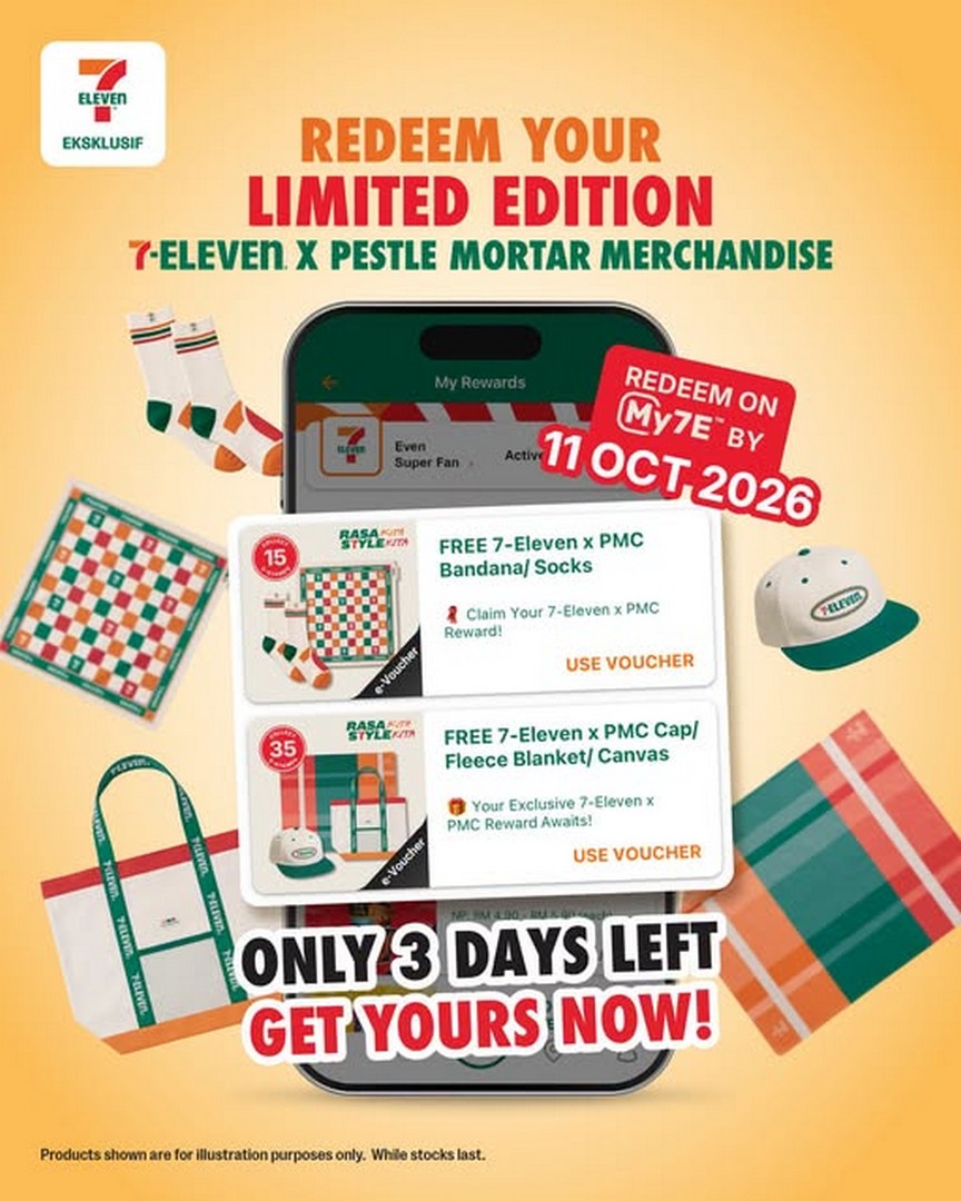 7-Eleven-Malaysia-Last-Chance-to-Redeem-Limited-Edition Now till 11 October 2026: 7-Eleven Malaysia: Last Chance to Redeem Limited-Edition PESTLE MORTAR Merchandise with Rasa Kita, Style Kita Promotion – Redeem Your MLP Voucher Before It Expires