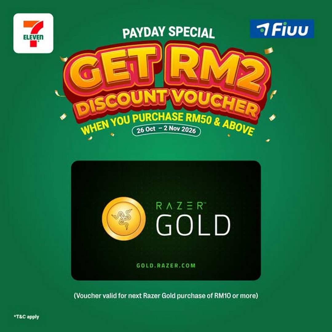 7-Eleven-Malaysia-Payday-Promotion-–-Enjoy-Reload-Vouchers-2 26 October–2 November 2026: 7-Eleven Malaysia Payday Promotion – Enjoy Reload Vouchers, Razer Gold Discounts and GDex Courier Envelope Deals