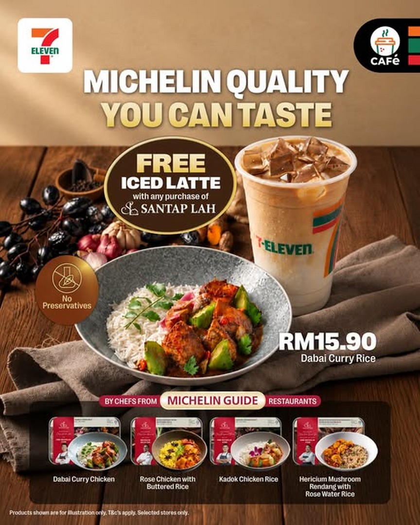 7-Eleven-Malaysia-Santap-Lah-Michelin-Inspired-Dining-Promotion 7 October 2026 onwards: 7-Eleven Malaysia: Santap Lah Michelin-Inspired Dining Promotion with Gourmet Meals from RM15.90 and Free Iced Latte at Selected CAFé by 7-Eleven Stores