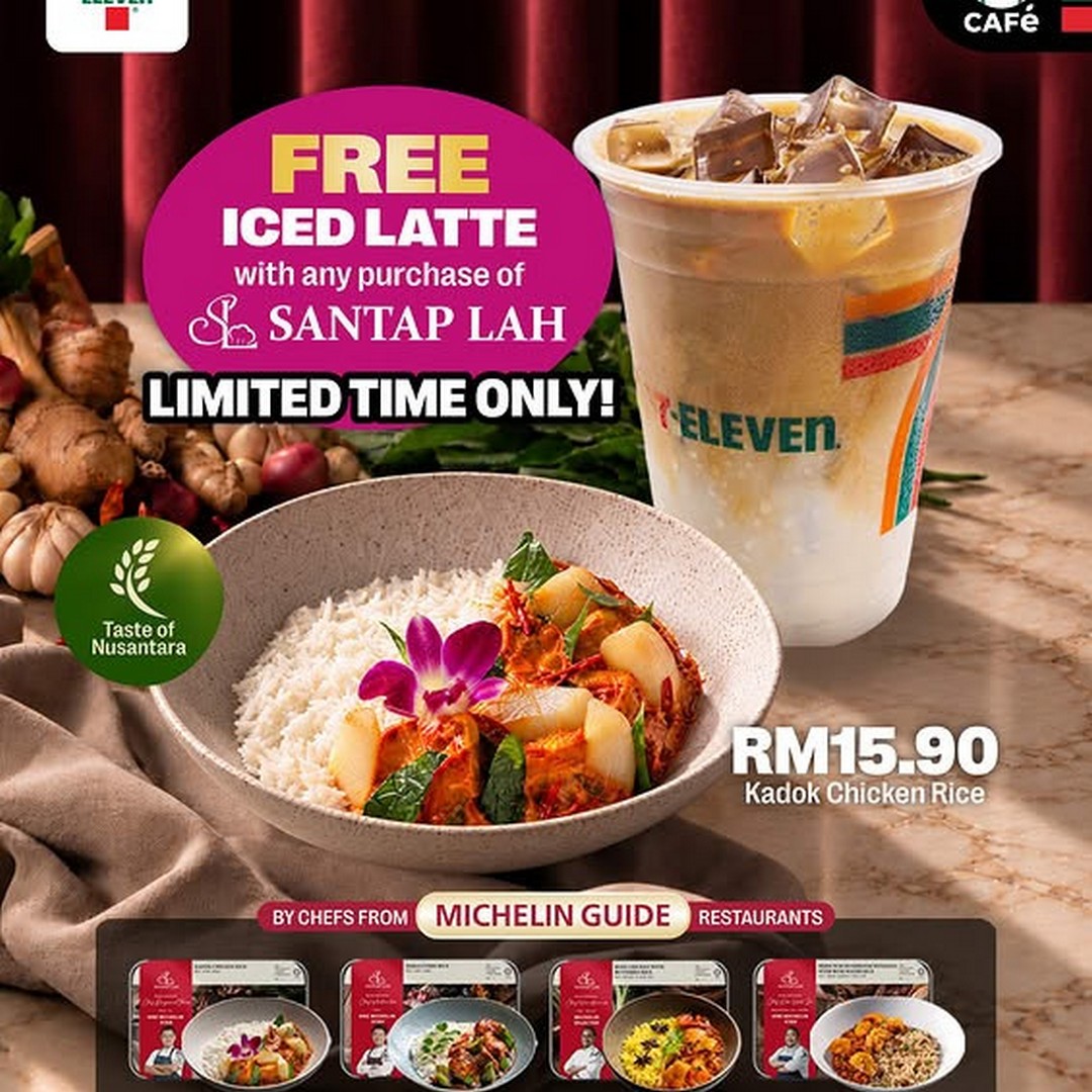 7-Eleven-Malaysia-Santap-Lah 30 October 2026 onwards: 7-Eleven Malaysia Santap Lah Promotion, Enjoy Kadok Chicken Rice at RM15.90 with FREE Iced Latte at Selected CAFé by 7-Eleven Stores