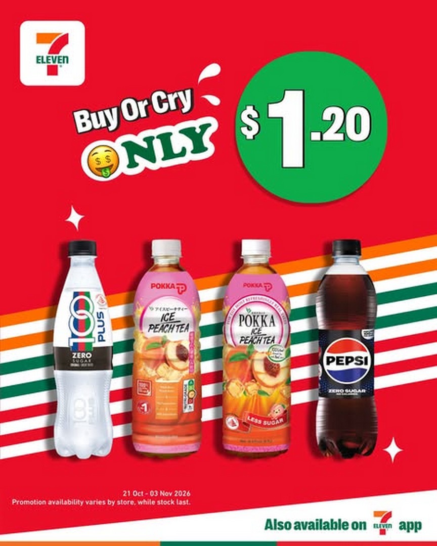 7-Eleven-Singapore-Must-Buy-Drinks-from-1-2 21 October–3 November 2026: 7-Eleven Singapore: Must-Buy Drinks from $1 – Affordable Coconut Water, Milo, Tea, Soft Drinks and More at Participating Stores