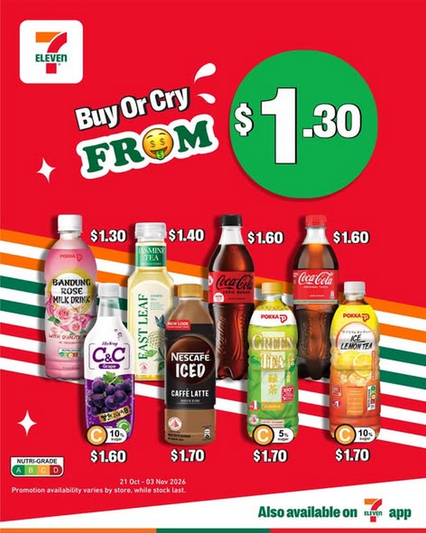 7-Eleven-Singapore-Must-Buy-Drinks-from-1-3 21 October–3 November 2026: 7-Eleven Singapore: Must-Buy Drinks from $1 – Affordable Coconut Water, Milo, Tea, Soft Drinks and More at Participating Stores