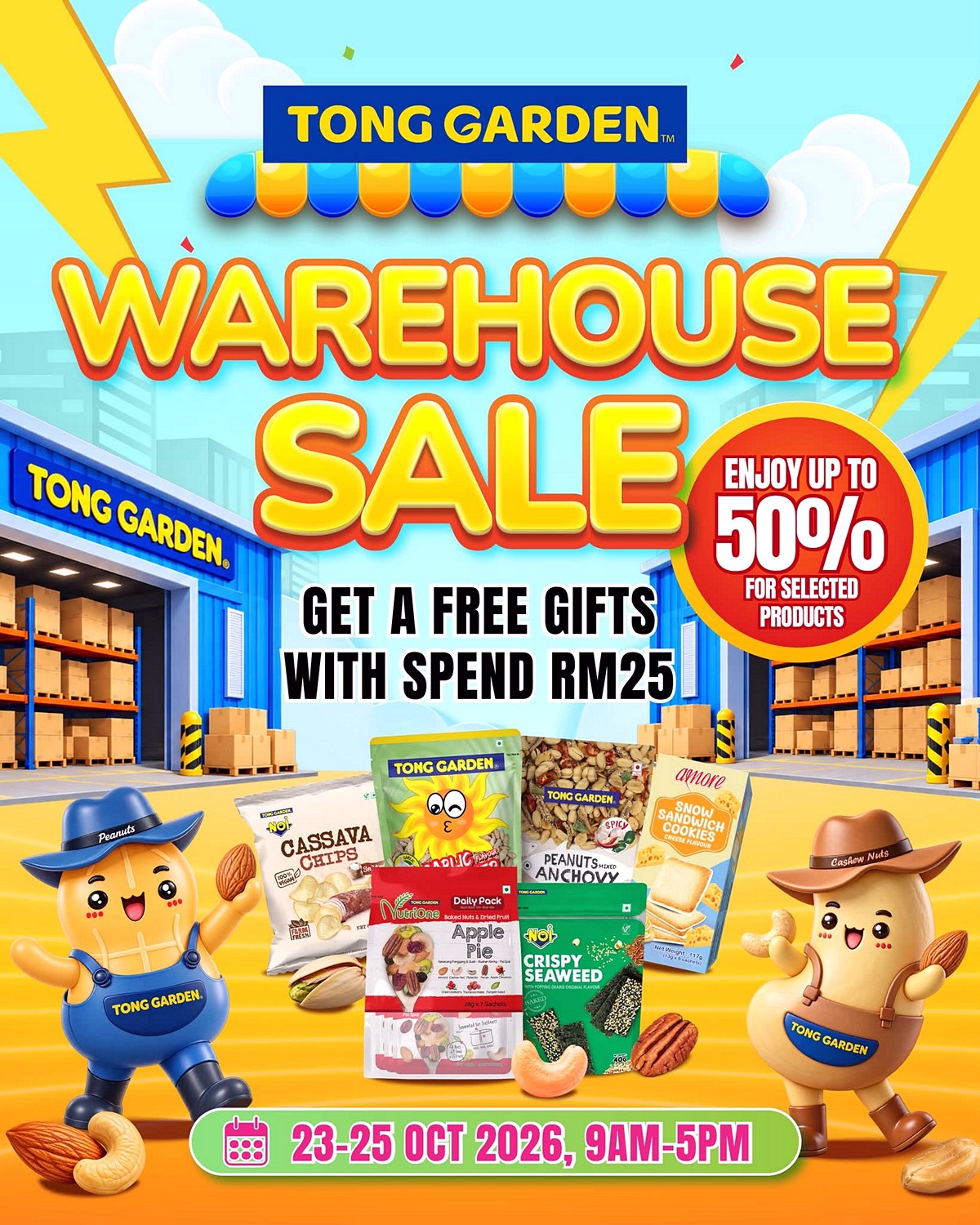 848891534_1681301917340020_3471752135894322799_n 23–25 Oct 2026: Tong Garden Malaysia Warehouse Sale in Johor – Save Up to 58%, Snack Deals and Free Chips