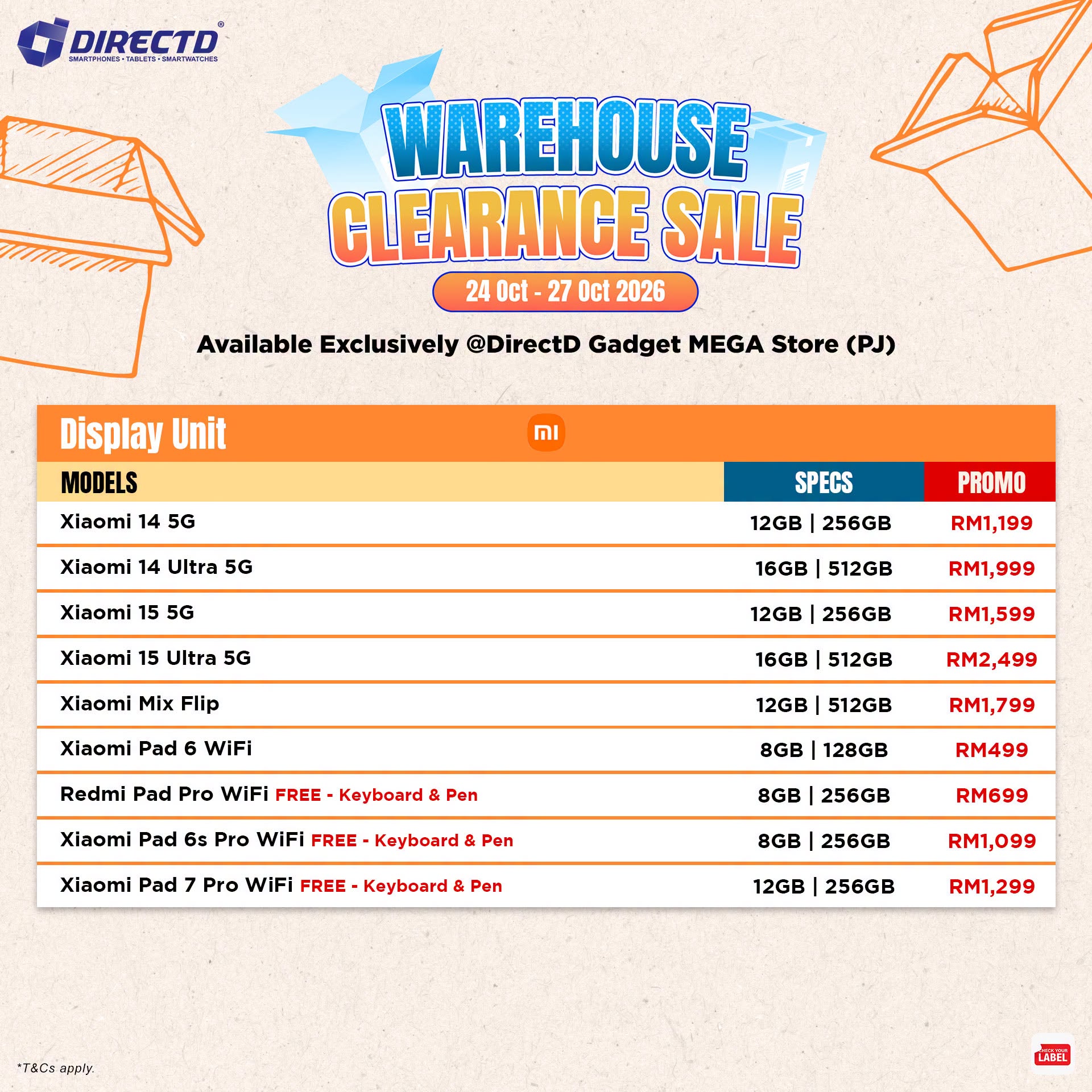 855111359_1450346650392654_8045211960155912995_n 24–27 Oct 2026: DirectD Warehouse Clearance Sale in PJ – Smartphones, MacBooks, Tablets & Home Gadgets from RM19