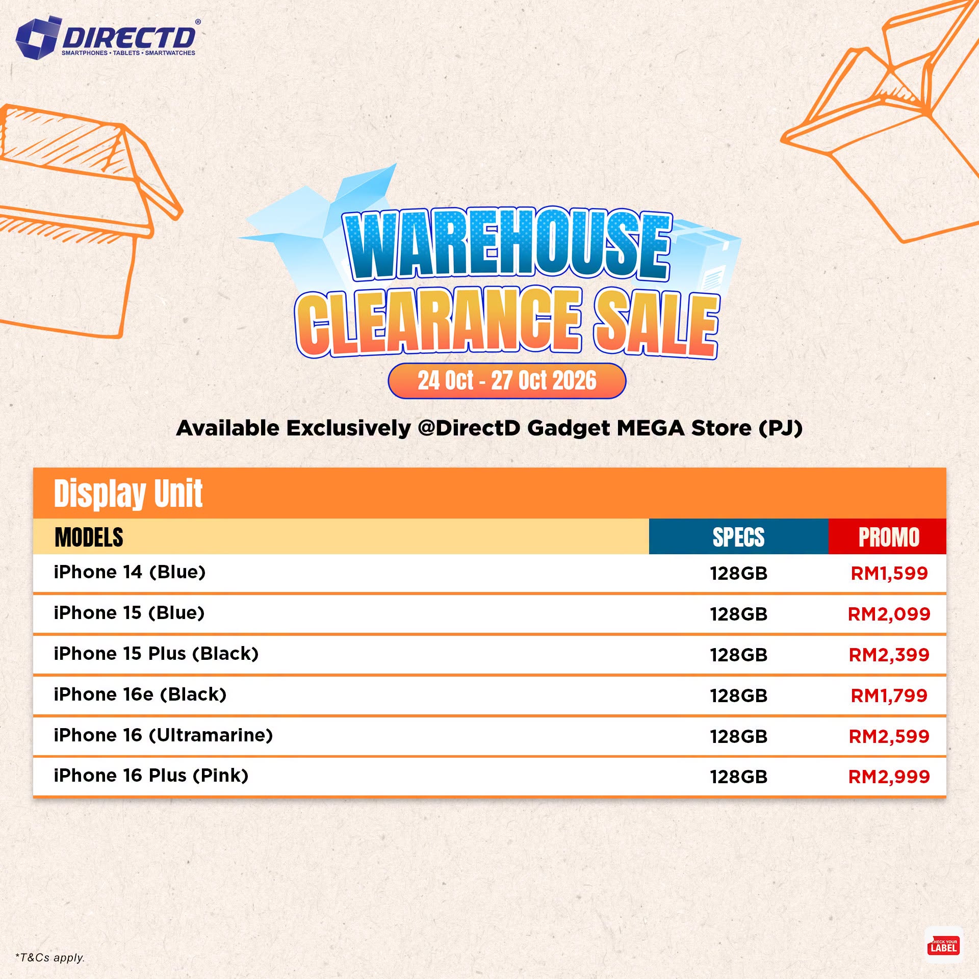 857523089_1812686636635421_5673313126433413596_n 24–27 Oct 2026: DirectD Warehouse Clearance Sale in PJ – Smartphones, MacBooks, Tablets & Home Gadgets from RM19