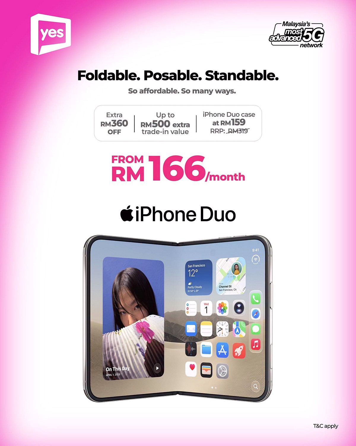 858131849_2174526816755836_4675329795559879300_n 23 Oct 2026 Onwards: Yes iPhone Duo Promotion: From RM166/Month, Extra RM360 Off and Up to RM500 Trade-In Value