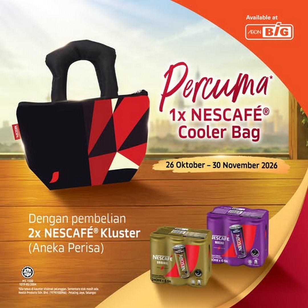 AEON-BiG-NESCAFE-Kluster-Promotion 26 October–30 November 2026: AEON BiG NESCAFÉ Kluster Promotion – Buy 2 and Get a FREE NESCAFÉ Cooler Bag