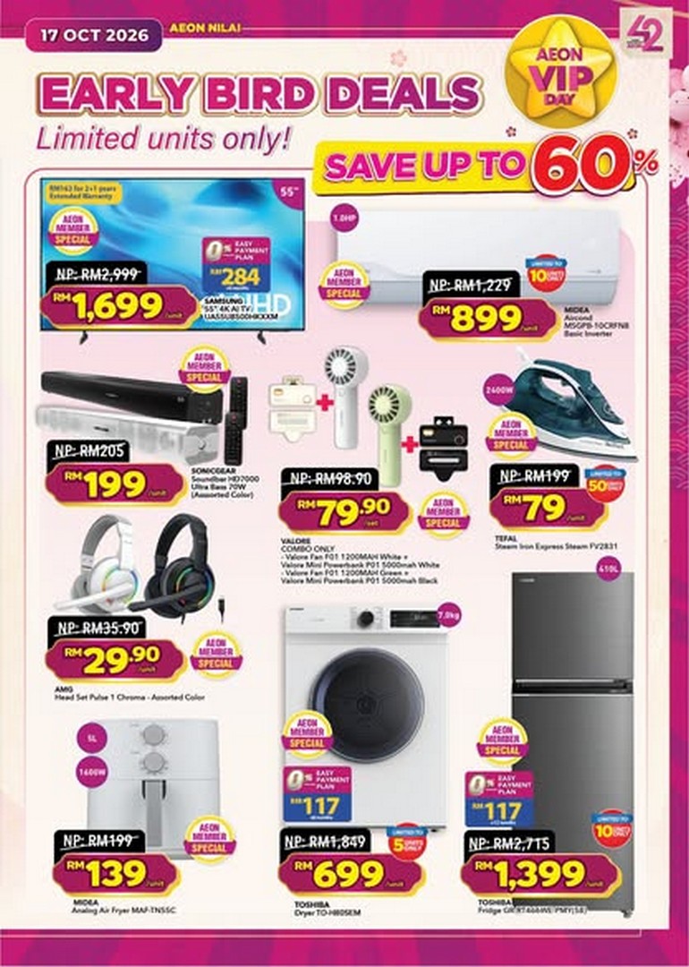 AEON-Malaysia-AEON-Member-Day-One-Day-Sale-2 17 October 2026: AEON Malaysia: AEON Member Day One-Day Sale Promotion at AEON Nilai with Grocery Deals, Up to 70% Off Home Furnishings, Up to 50% Off Gadgets, Member Vouchers and In-Store Challenges