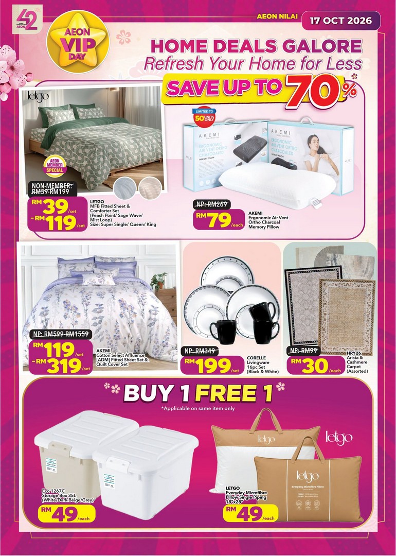AEON-Malaysia-AEON-Member-Day-One-Day-Sale-7 17 October 2026: AEON Malaysia: AEON Member Day One-Day Sale Promotion at AEON Nilai with Grocery Deals, Up to 70% Off Home Furnishings, Up to 50% Off Gadgets, Member Vouchers and In-Store Challenges